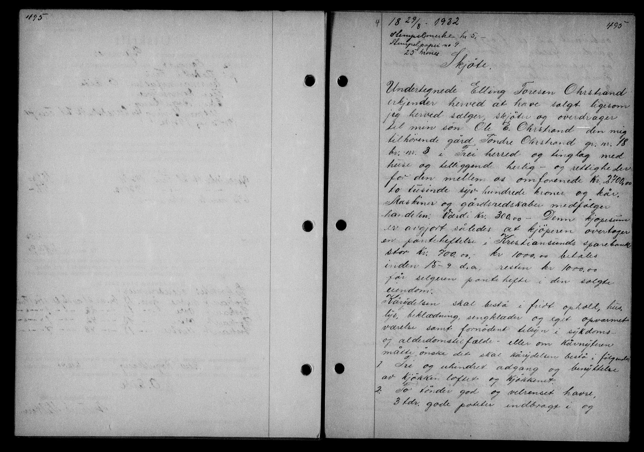 Nordmøre sorenskriveri, AV/SAT-A-4132/1/2/2Ca/L0075: Mortgage book no. 65, 1932-1932, Deed date: 29.08.1932