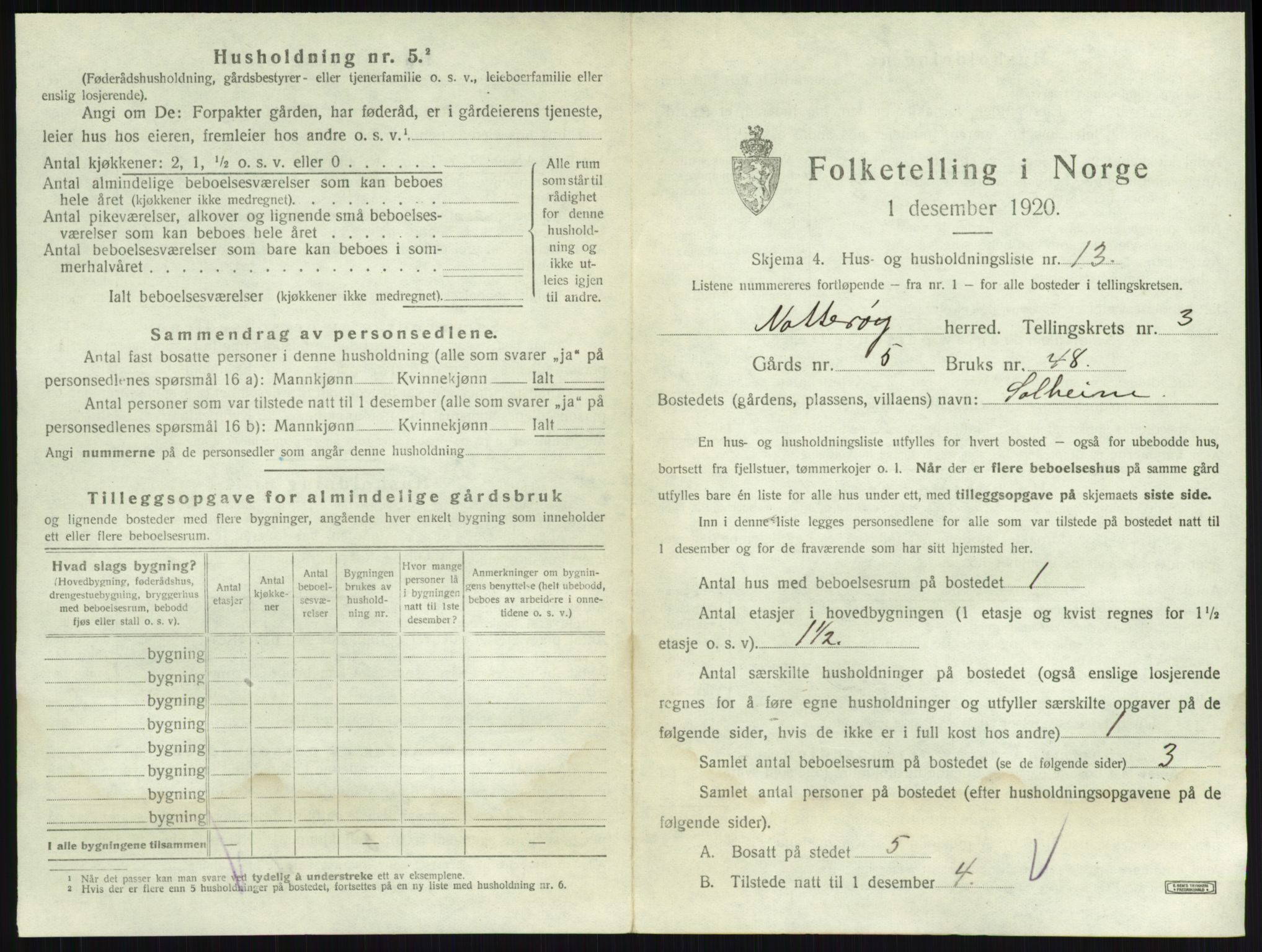 SAKO, 1920 census for Nøtterøy, 1920, p. 516