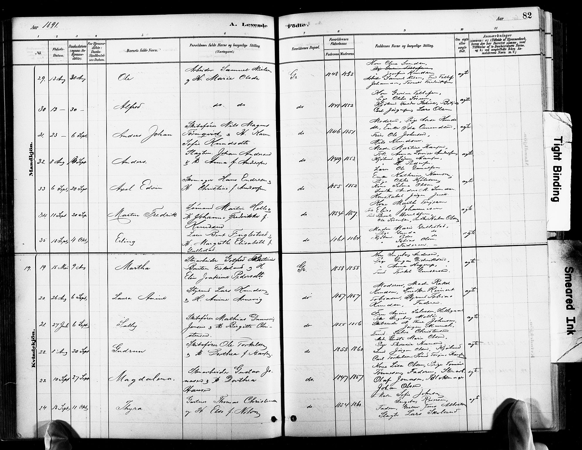 Grimstad sokneprestkontor, SAK/1111-0017/F/Fb/L0001: Parish register (copy) no. B 1, 1881-1922, p. 82