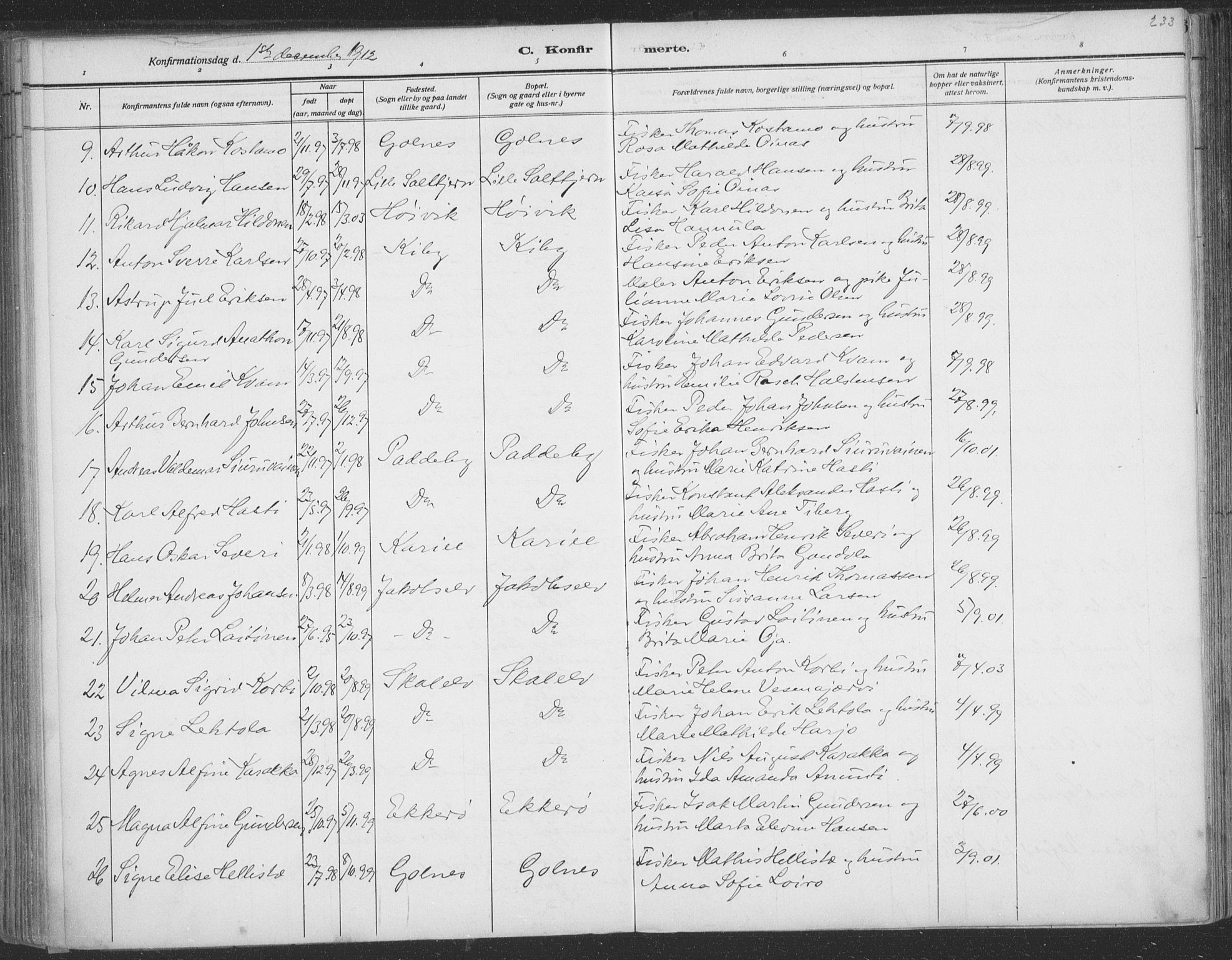 Vadsø sokneprestkontor, SATØ/S-1325/H/Ha/L0009kirke: Parish register (official) no. 9, 1881-1917, p. 233