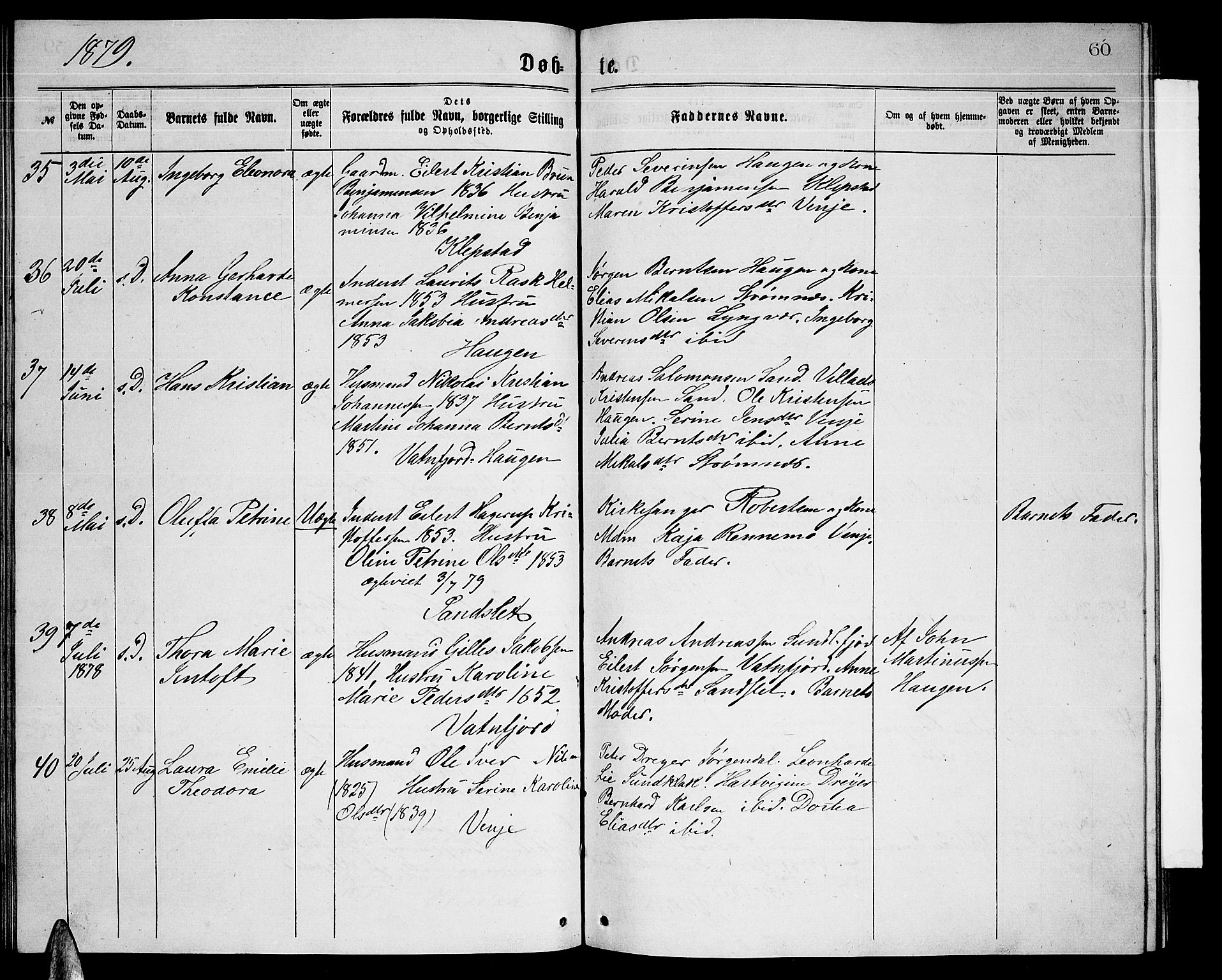 Ministerialprotokoller, klokkerbøker og fødselsregistre - Nordland, AV/SAT-A-1459/876/L1103: Parish register (copy) no. 876C02, 1870-1886, p. 60