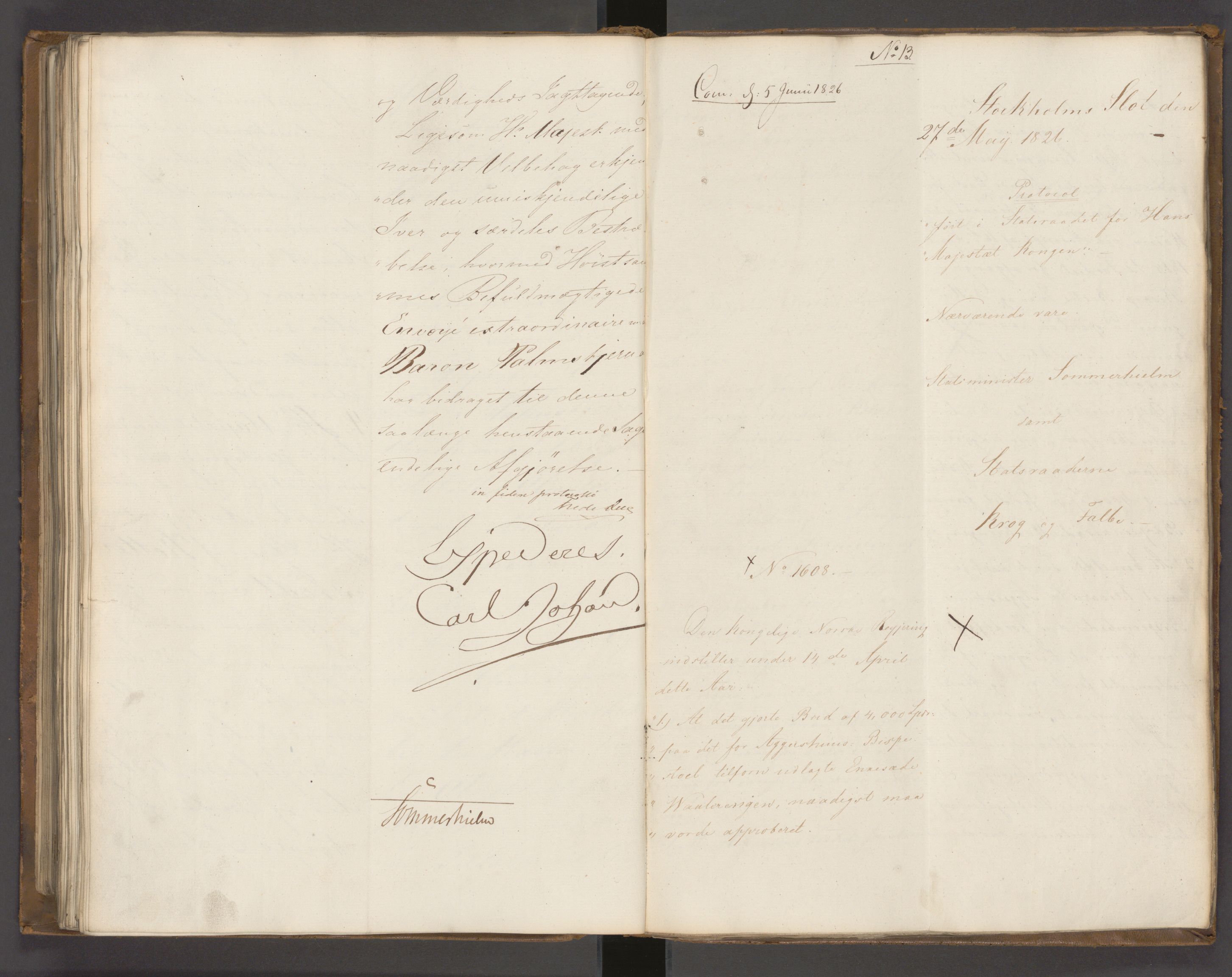Statsrådssekretariatet, AV/RA-S-1001/A/Ab/L0022: Kgl. res. nr. 1210-1721, 1. halvår, 1826