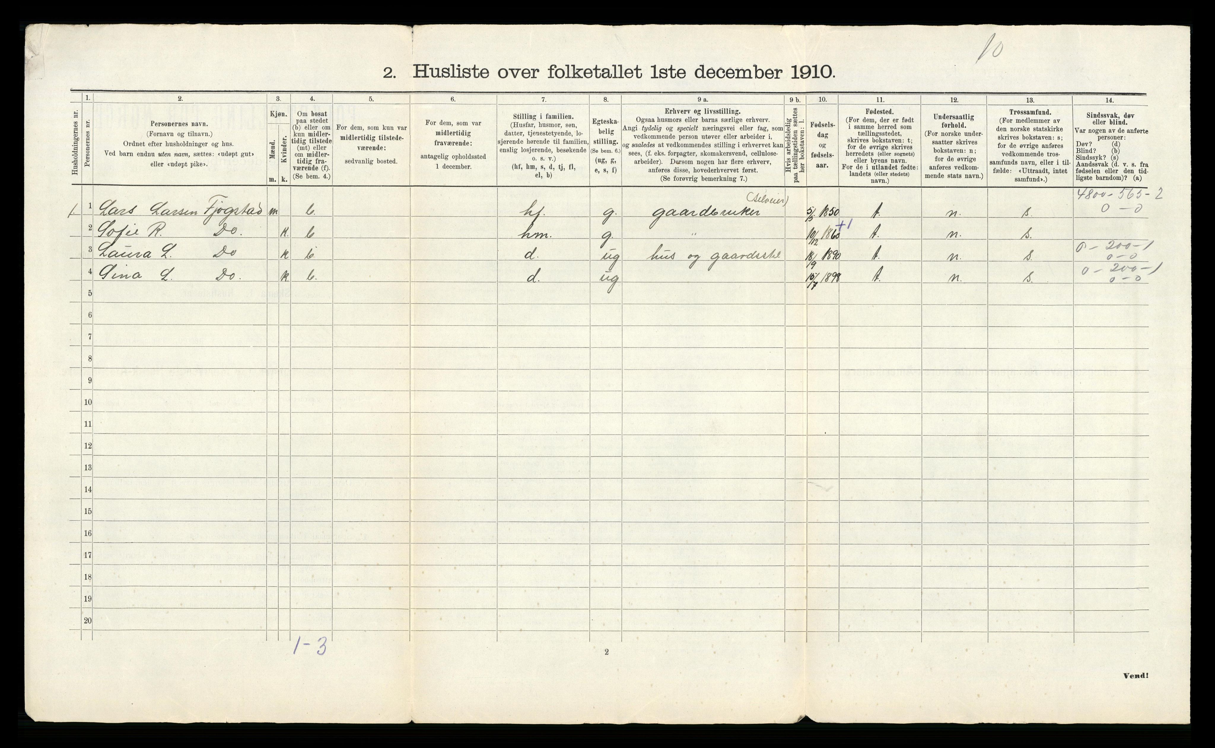 RA, 1910 census for Høyland, 1910, p. 65