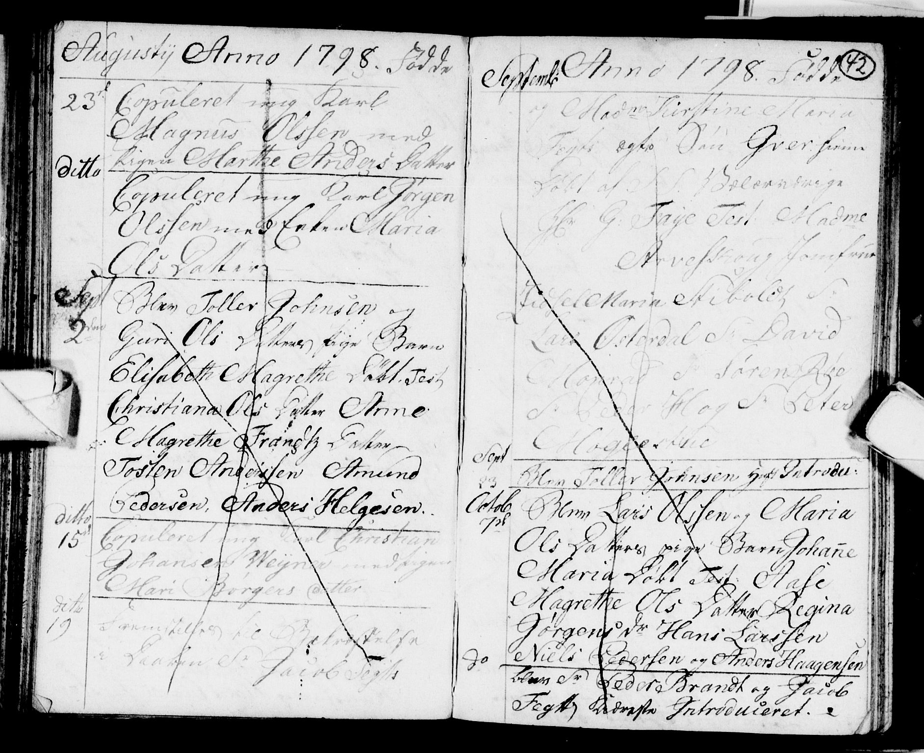 Strømsø kirkebøker, AV/SAKO-A-246/F/Fb/L0003: Parish register (official) no. II 3, 1793-1799, p. 42