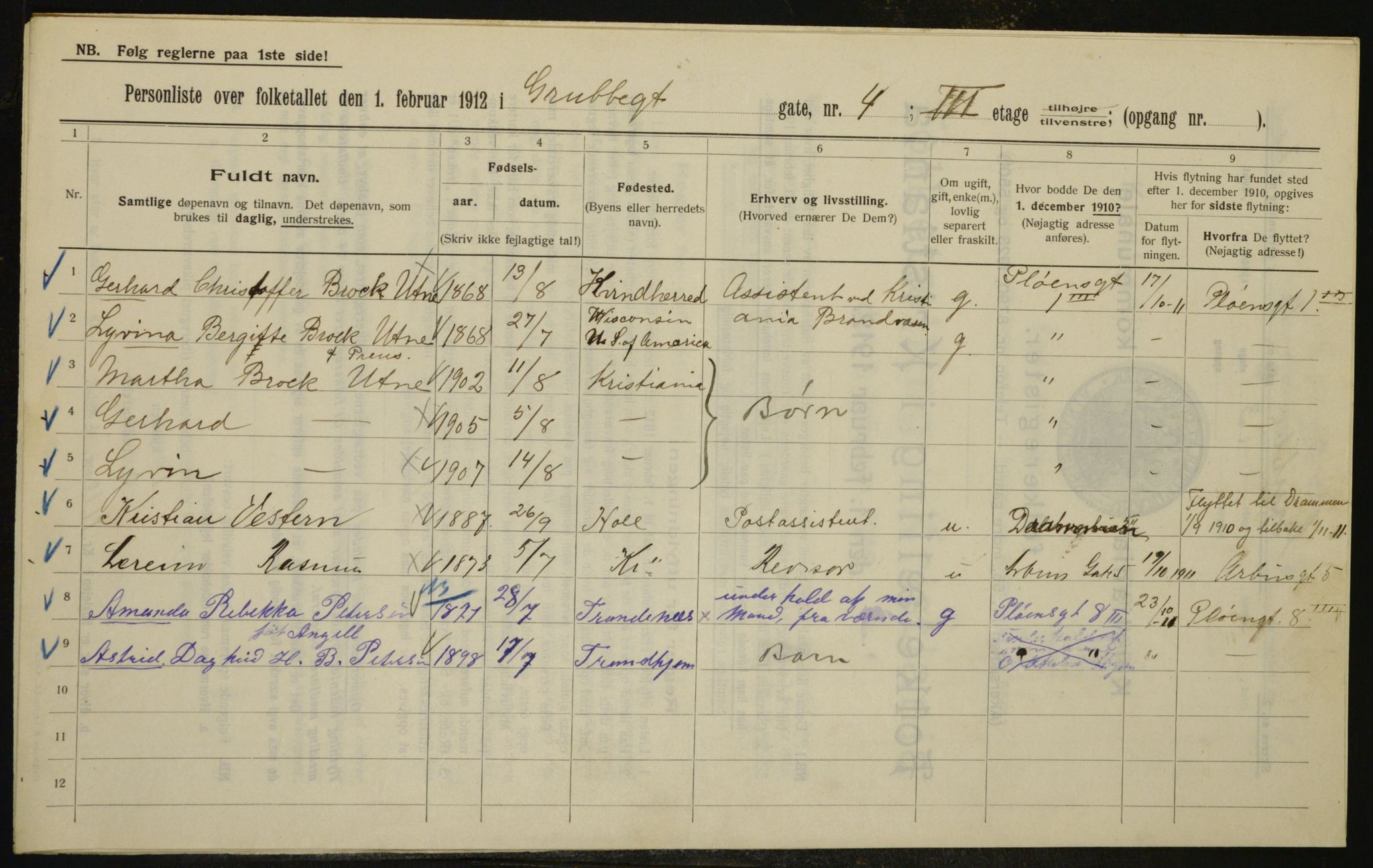 OBA, Municipal Census 1912 for Kristiania, 1912, p. 30039