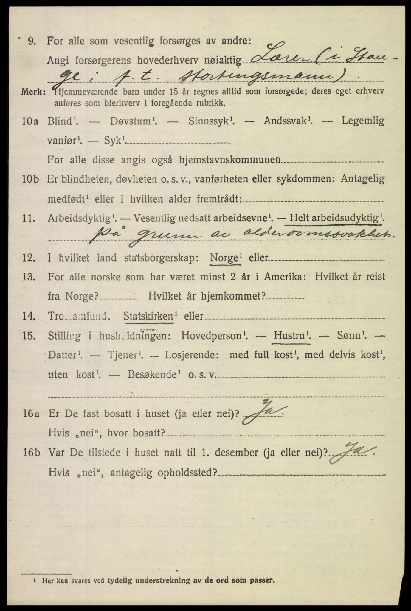 SAH, 1920 census for Lom, 1920, p. 3147