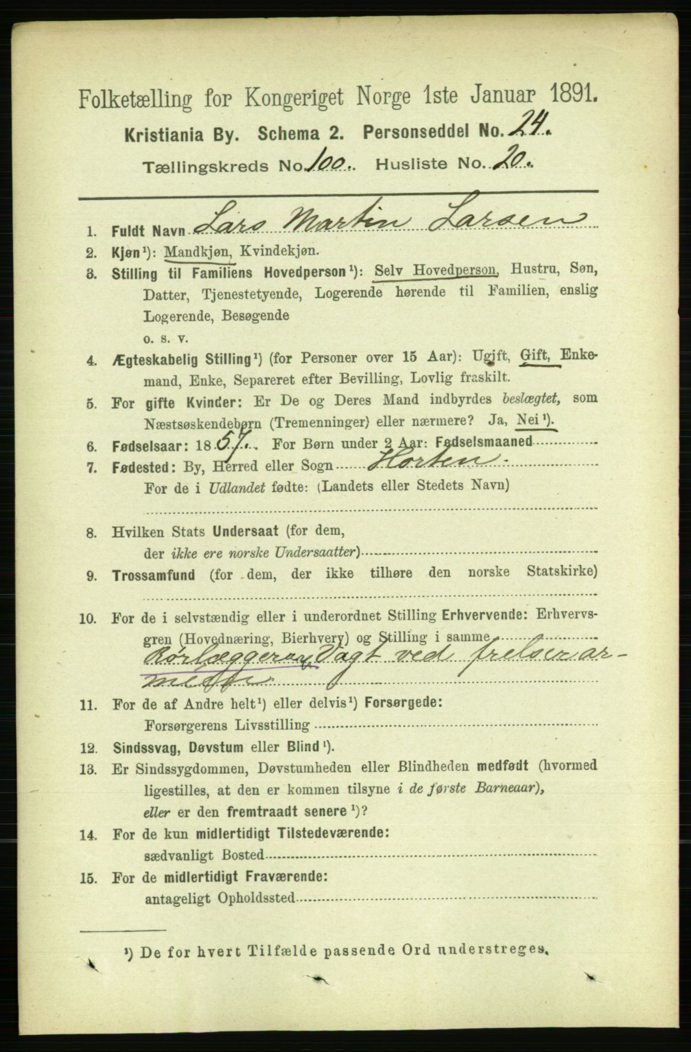 RA, 1891 census for 0301 Kristiania, 1891, p. 49798