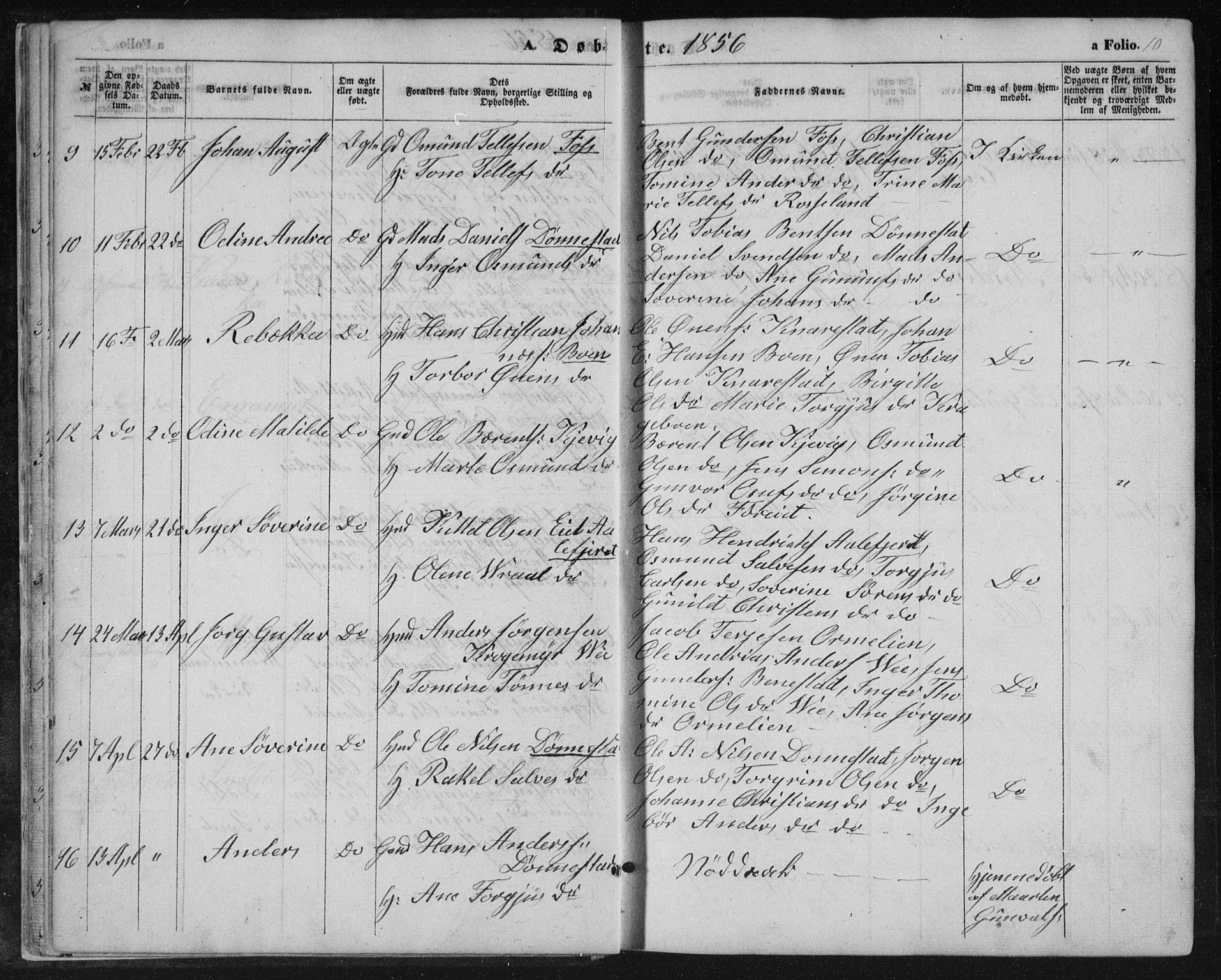 Tveit sokneprestkontor, AV/SAK-1111-0043/F/Fb/L0003: Parish register (copy) no. B 3, 1854-1886, p. 10