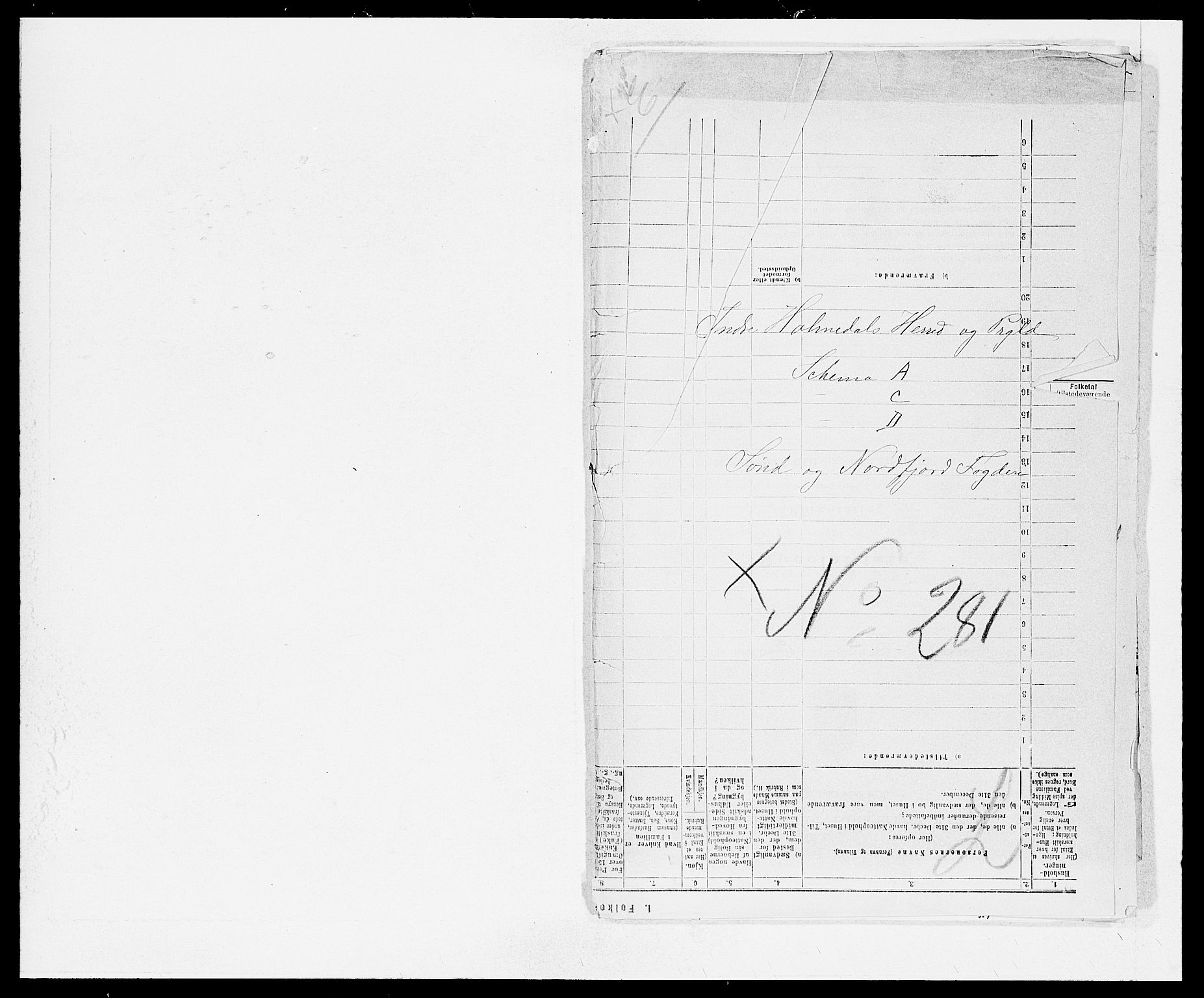 SAB, 1875 census for 1430P Indre Holmedal, 1875, p. 1