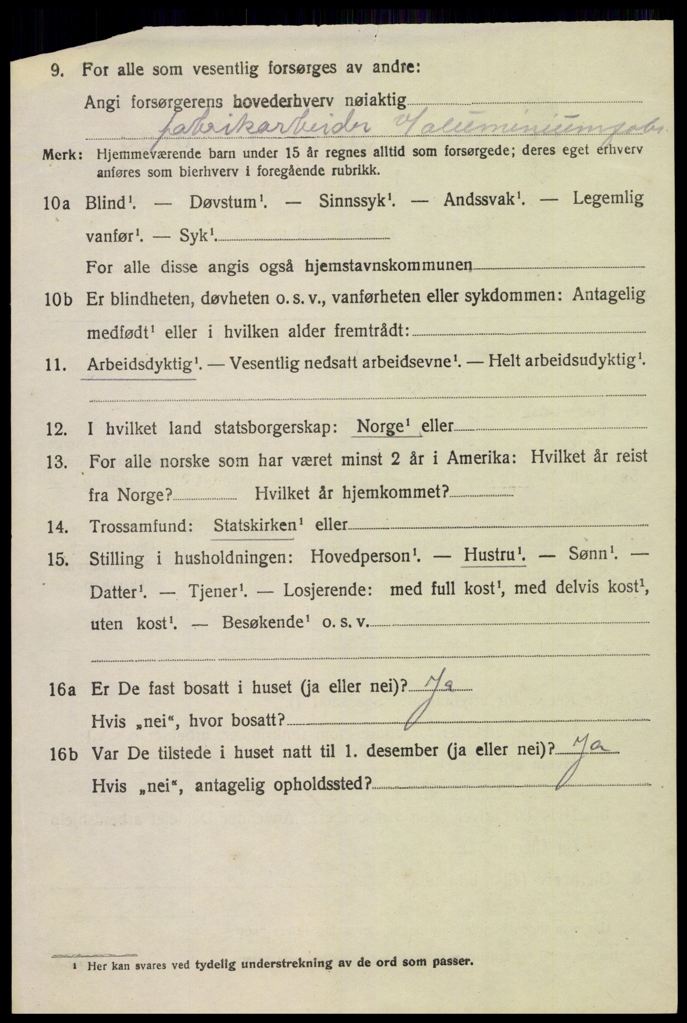 SAK, 1920 census for Stokken, 1920, p. 1035