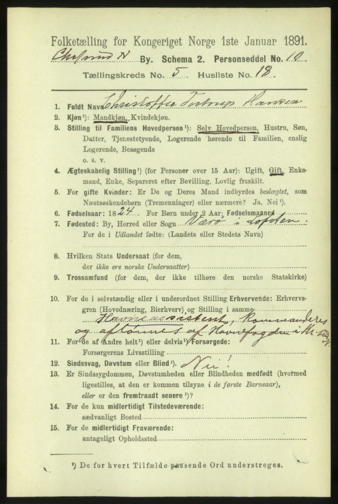 RA, 1891 census for 1503 Kristiansund, 1891, p. 4533