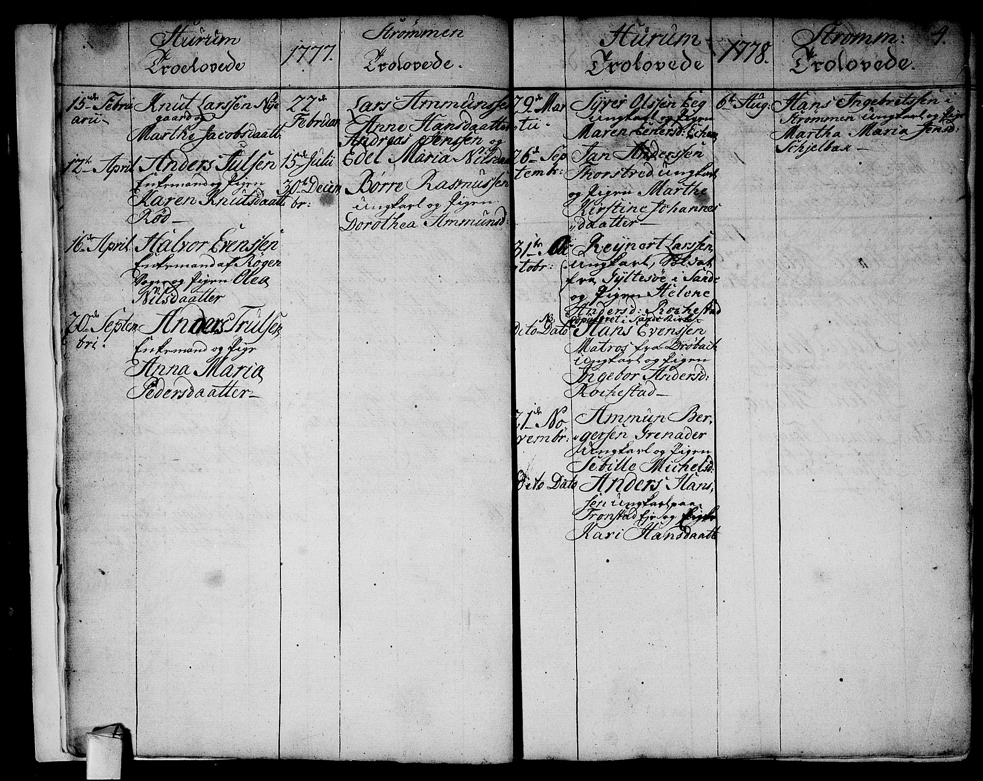 Hurum kirkebøker, AV/SAKO-A-229/F/Fa/L0007: Parish register (official) no. 7, 1771-1810, p. 4