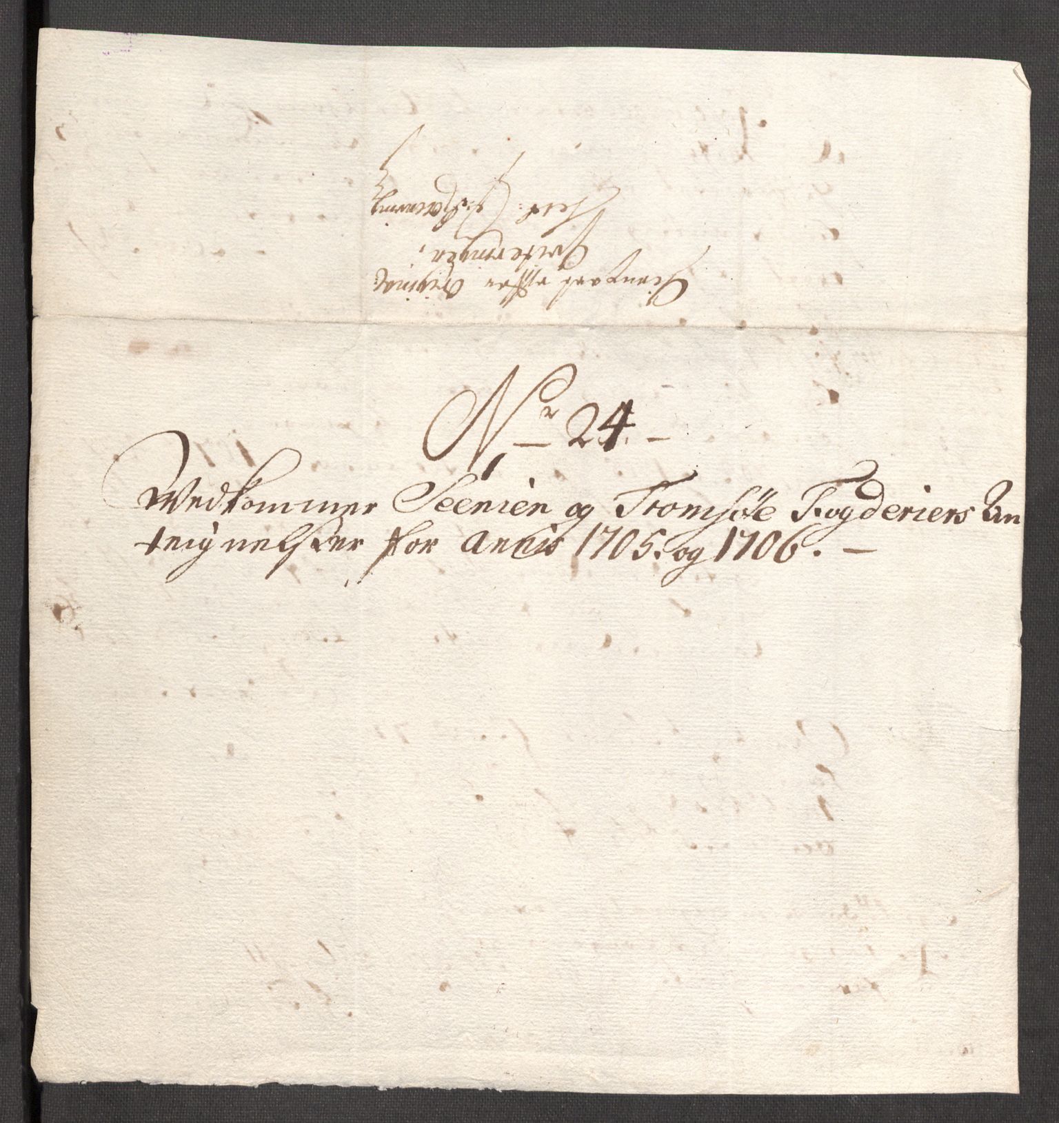 Rentekammeret inntil 1814, Reviderte regnskaper, Fogderegnskap, AV/RA-EA-4092/R68/L4756: Fogderegnskap Senja og Troms, 1705-1707, p. 213