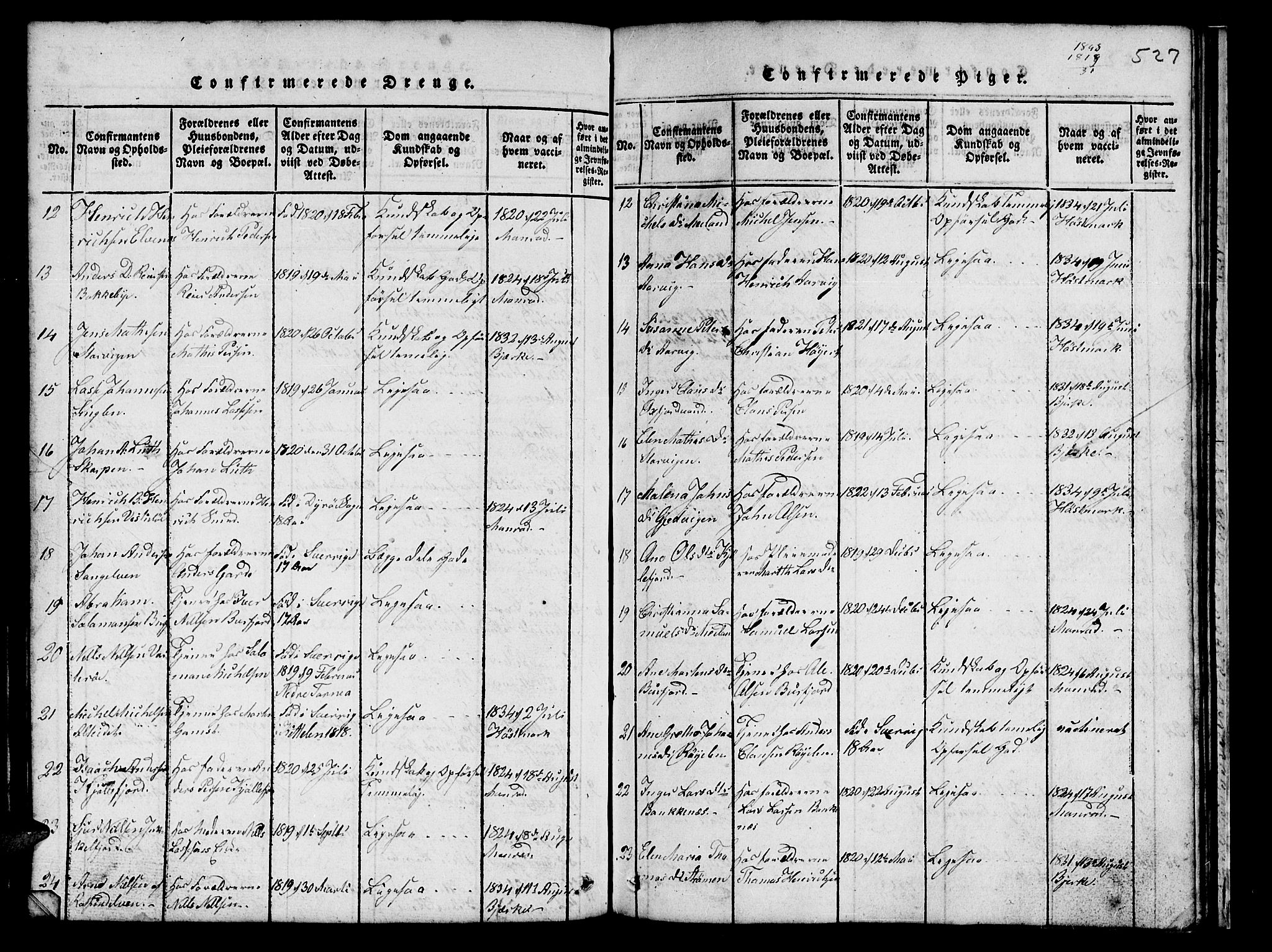 Skjervøy sokneprestkontor, AV/SATØ-S-1300/H/Ha/Hab/L0001klokker: Parish register (copy) no. 1, 1825-1838, p. 526-527