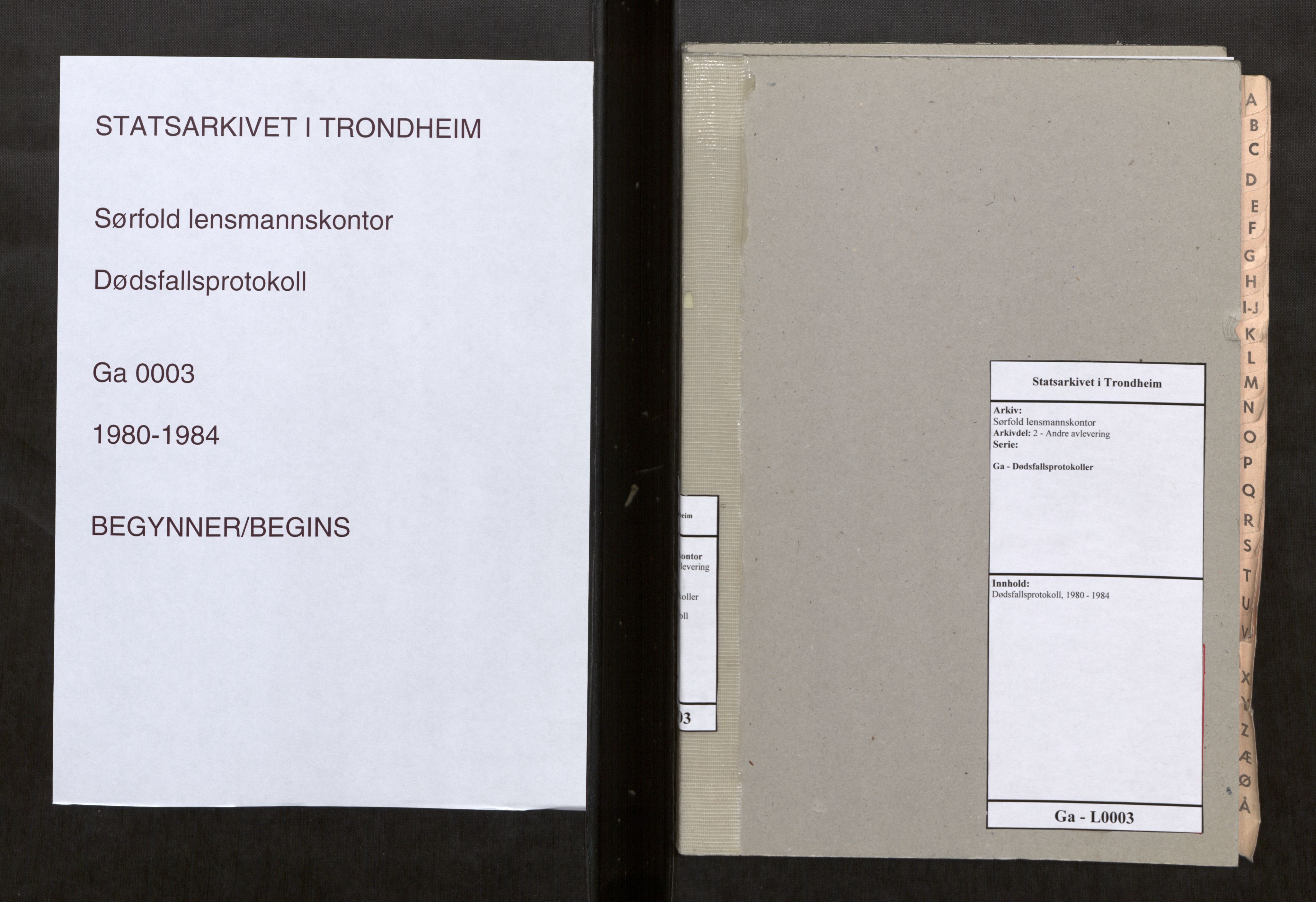 Sørfold lensmannskontor, SAT/A-5711/2/Ga/L0003: Dødsfallsprotokoll, 1980-1984
