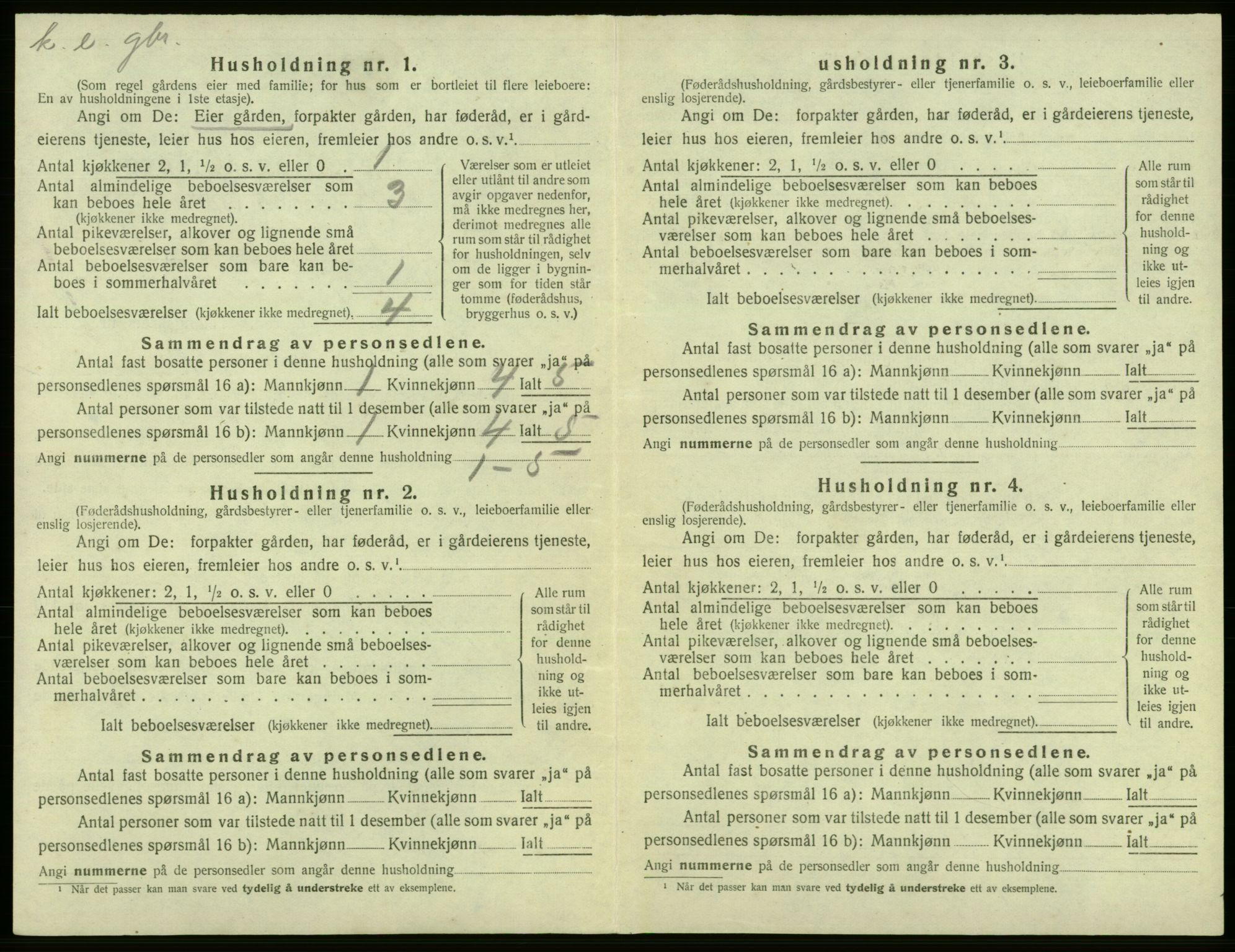 SAB, 1920 census for Fana, 1920, p. 268