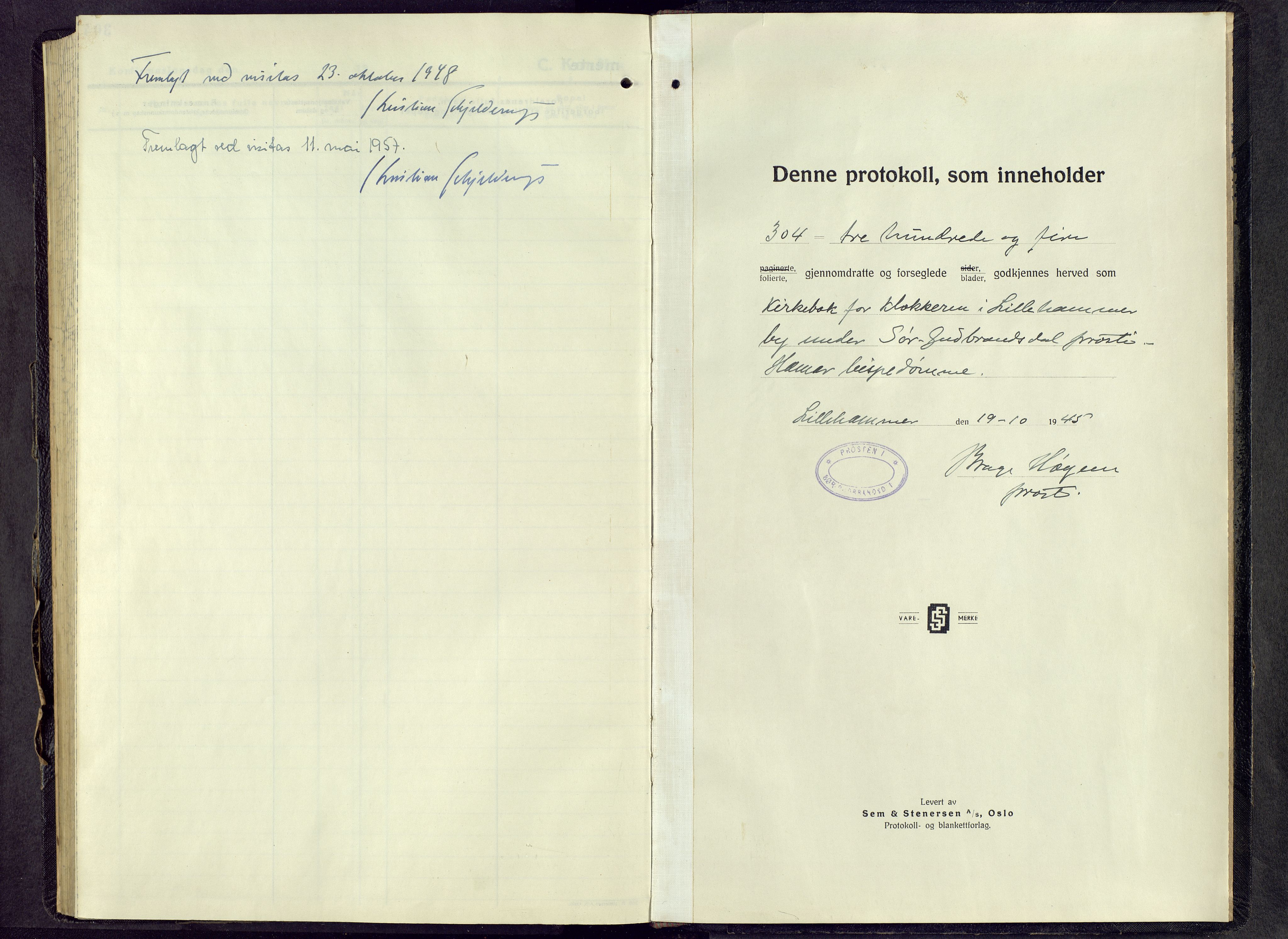 Lillehammer prestekontor, SAH/PREST-088/H/Ha/Hab/L0005: Parish register (copy) no. 5, 1943-1955