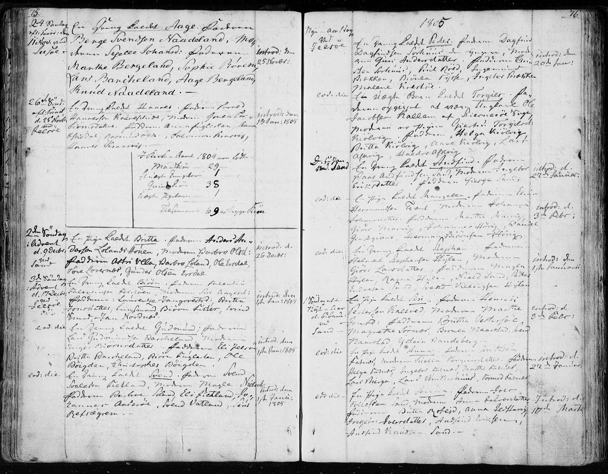 Jelsa sokneprestkontor, SAST/A-101842/01/IV: Parish register (official) no. A 4, 1796-1816, p. 75-76