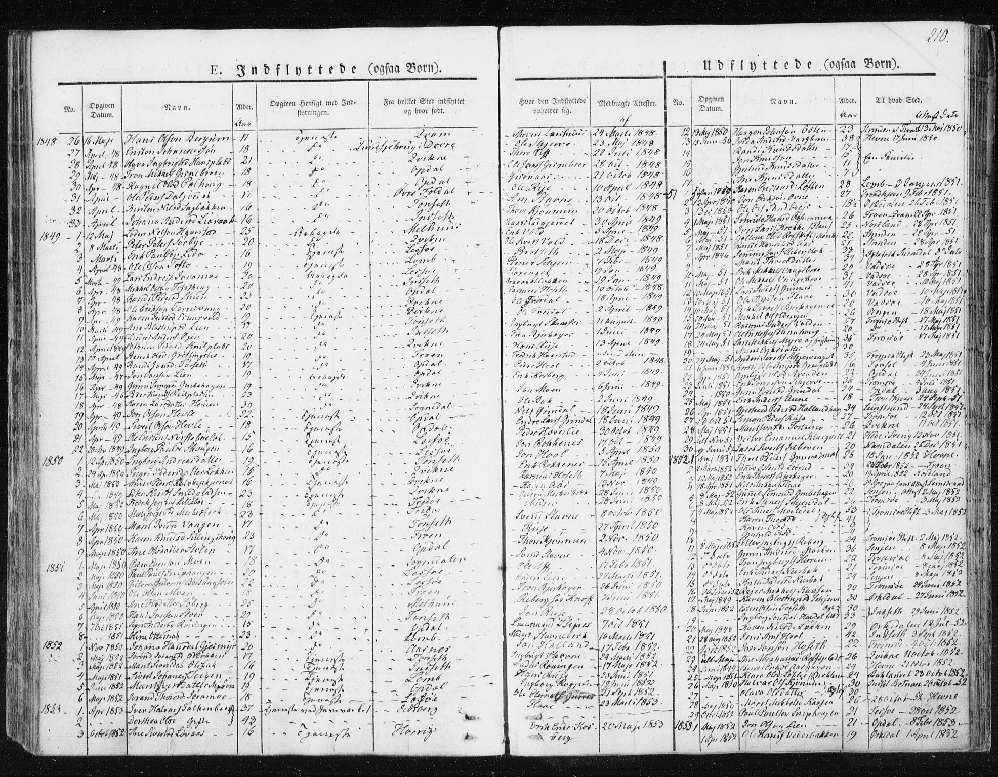 Ministerialprotokoller, klokkerbøker og fødselsregistre - Sør-Trøndelag, SAT/A-1456/674/L0869: Parish register (official) no. 674A01, 1829-1860, p. 210
