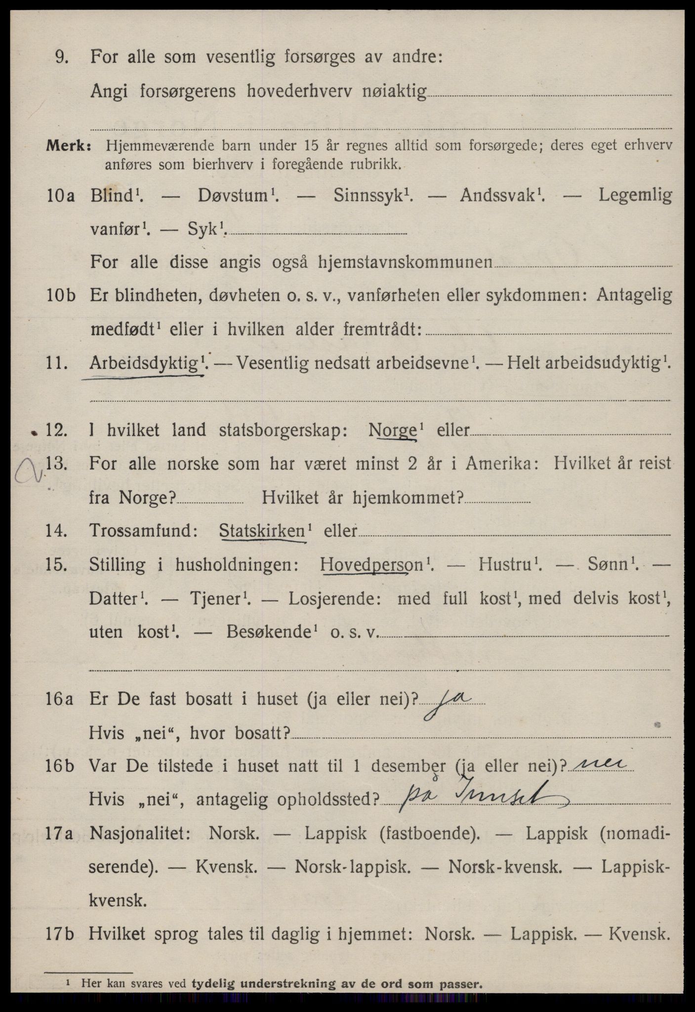 SAT, 1920 census for Oppdal, 1920, p. 9206