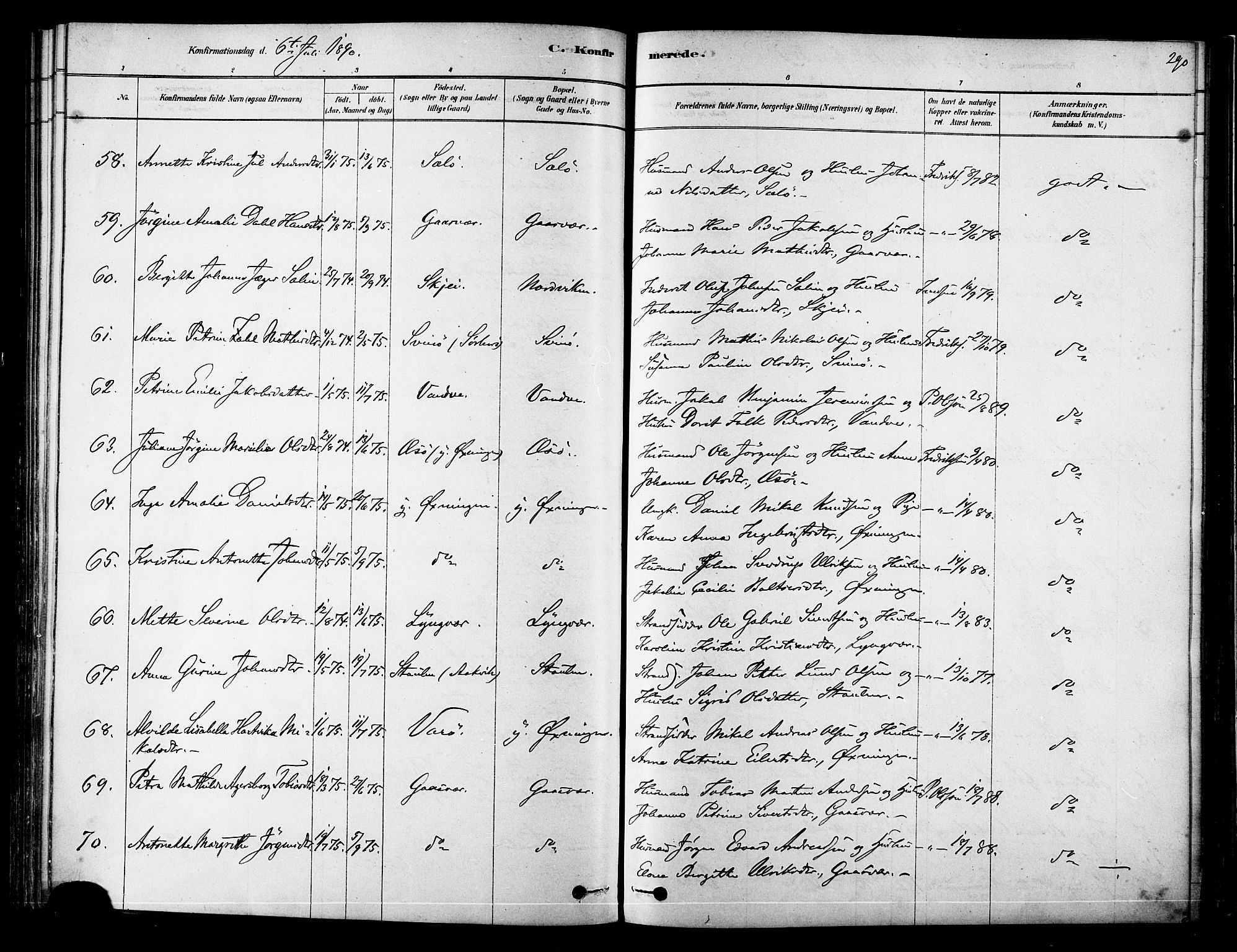 Ministerialprotokoller, klokkerbøker og fødselsregistre - Nordland, AV/SAT-A-1459/834/L0507: Parish register (official) no. 834A05, 1878-1892, p. 290