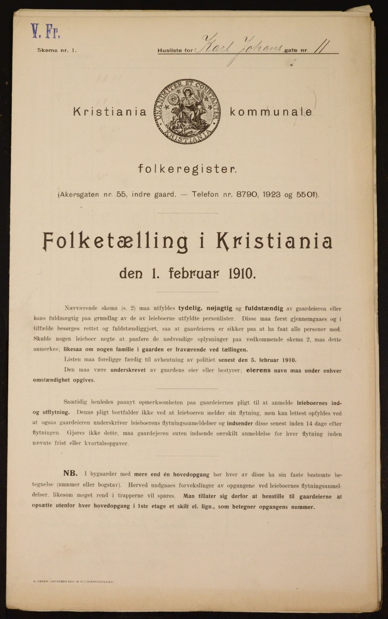 OBA, Municipal Census 1910 for Kristiania, 1910, p. 47340