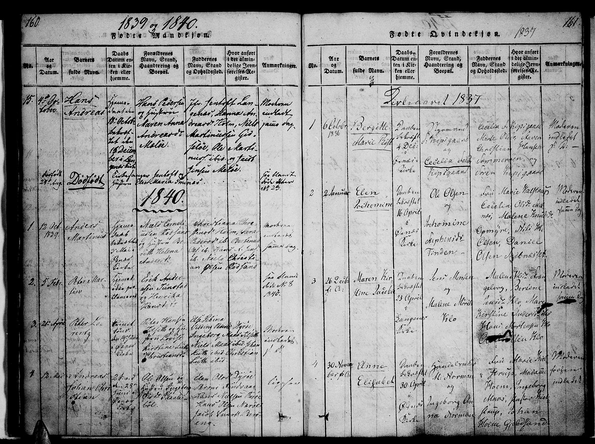 Ministerialprotokoller, klokkerbøker og fødselsregistre - Nordland, SAT/A-1459/893/L1331: Parish register (official) no. 893A04, 1820-1840, p. 160-161