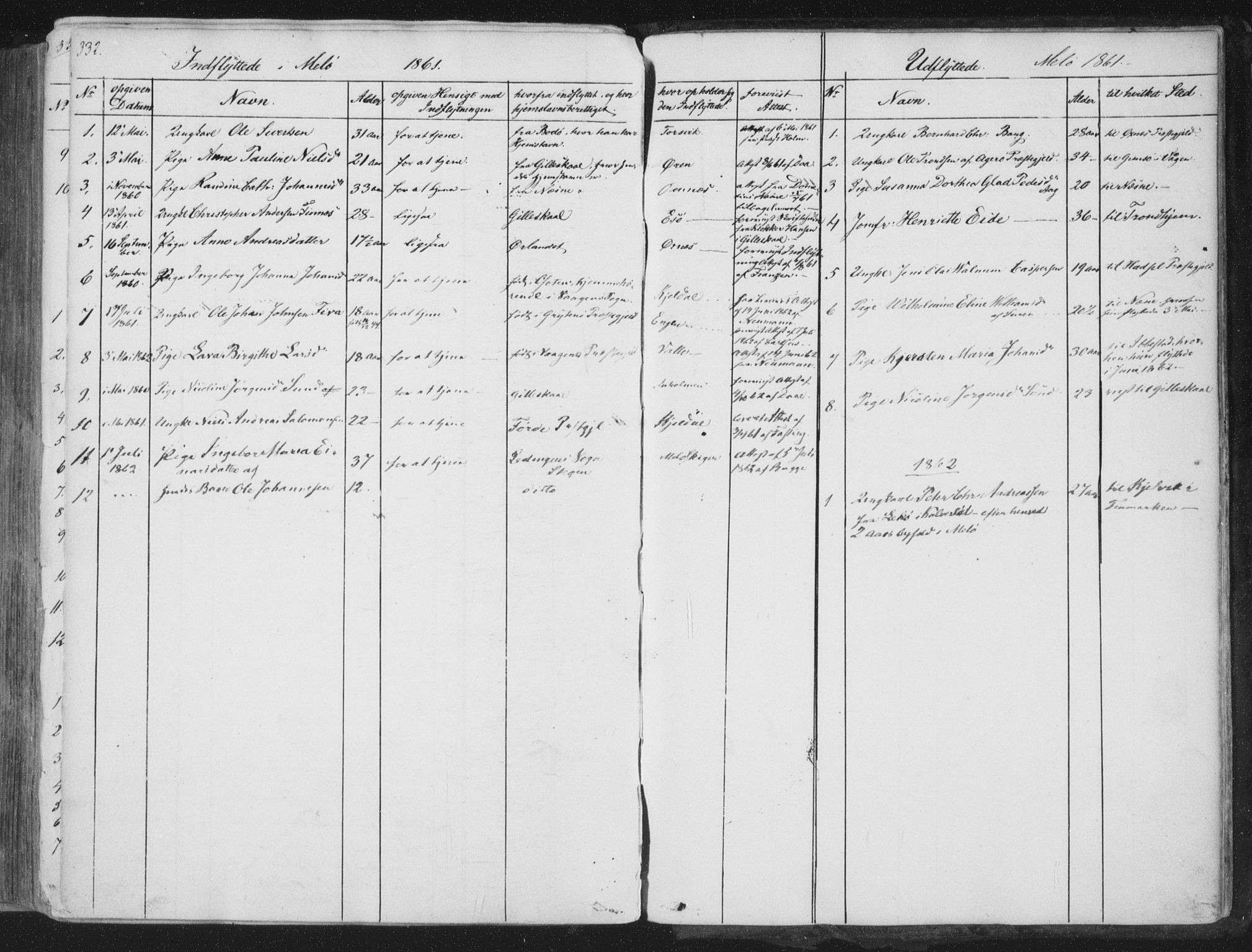 Ministerialprotokoller, klokkerbøker og fødselsregistre - Nordland, AV/SAT-A-1459/841/L0604: Parish register (official) no. 841A09 /2, 1845-1862, p. 332