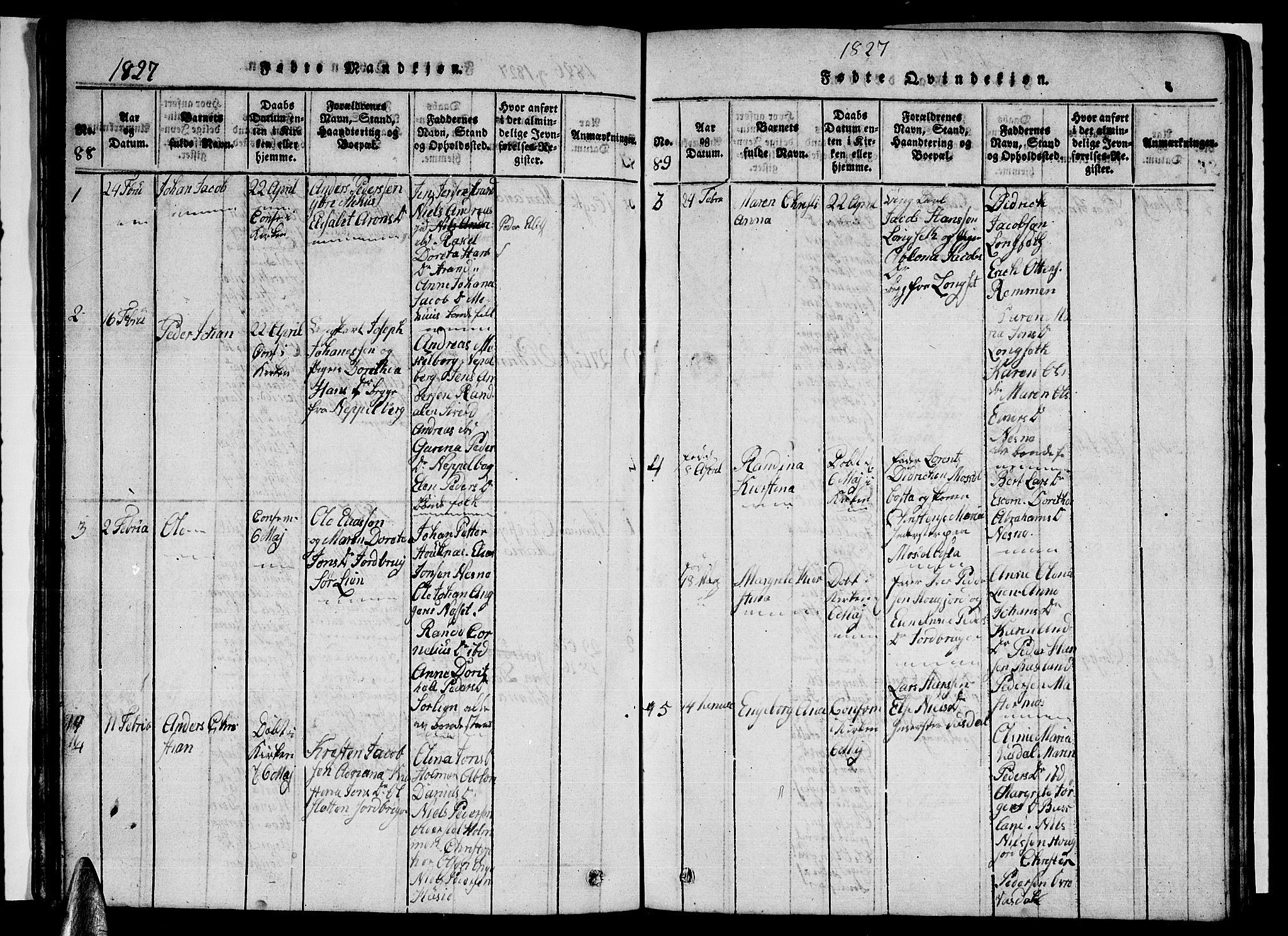 Ministerialprotokoller, klokkerbøker og fødselsregistre - Nordland, AV/SAT-A-1459/838/L0554: Parish register (copy) no. 838C01, 1820-1828, p. 88-89