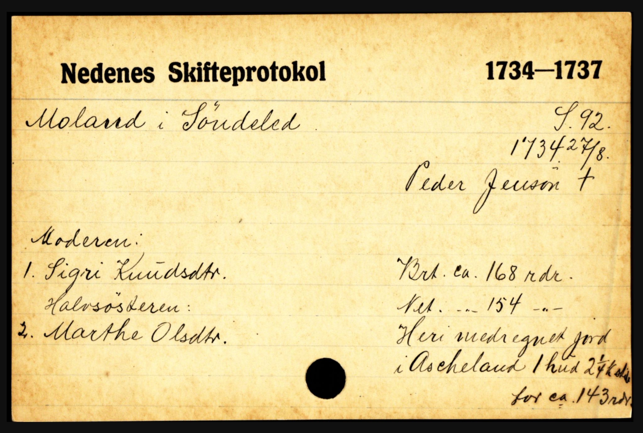 Nedenes sorenskriveri før 1824, AV/SAK-1221-0007/H, p. 20105