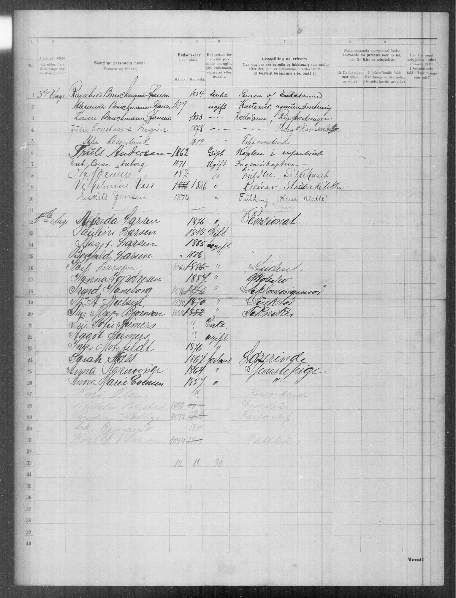 OBA, Municipal Census 1903 for Kristiania, 1903, p. 3815