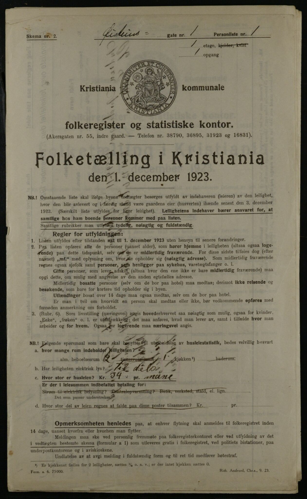 OBA, Municipal Census 1923 for Kristiania, 1923, p. 36270