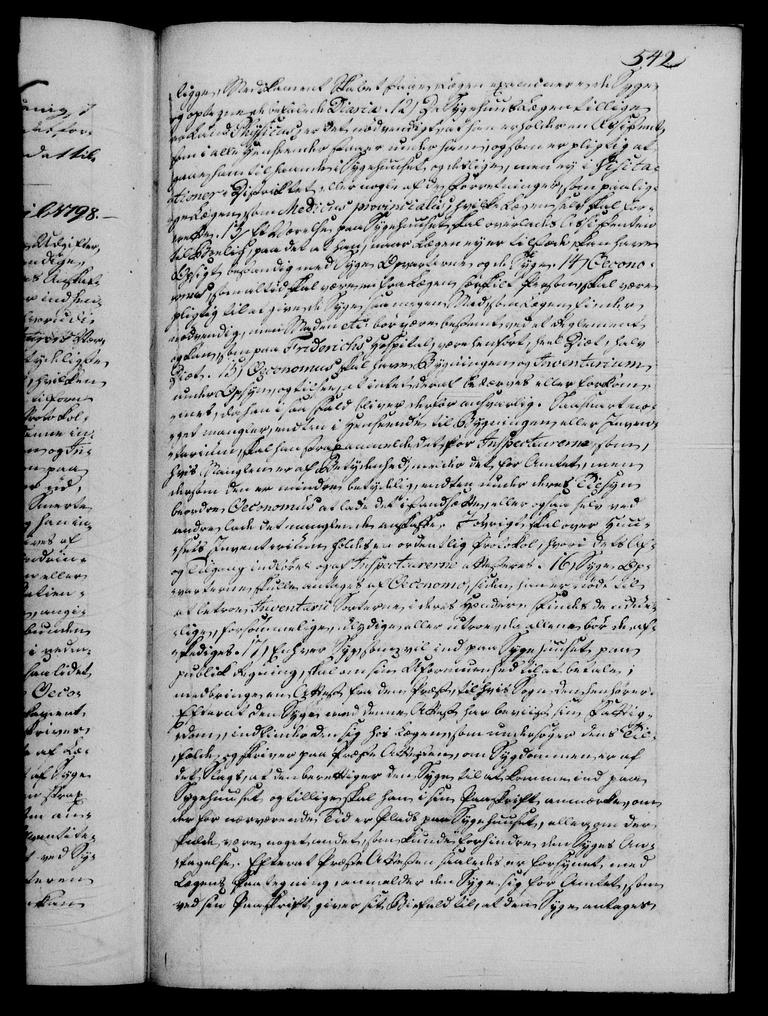 Danske Kanselli 1572-1799, AV/RA-EA-3023/F/Fc/Fca/Fcab/L0046: Norske tegnelser, 1797-1799, p. 542a