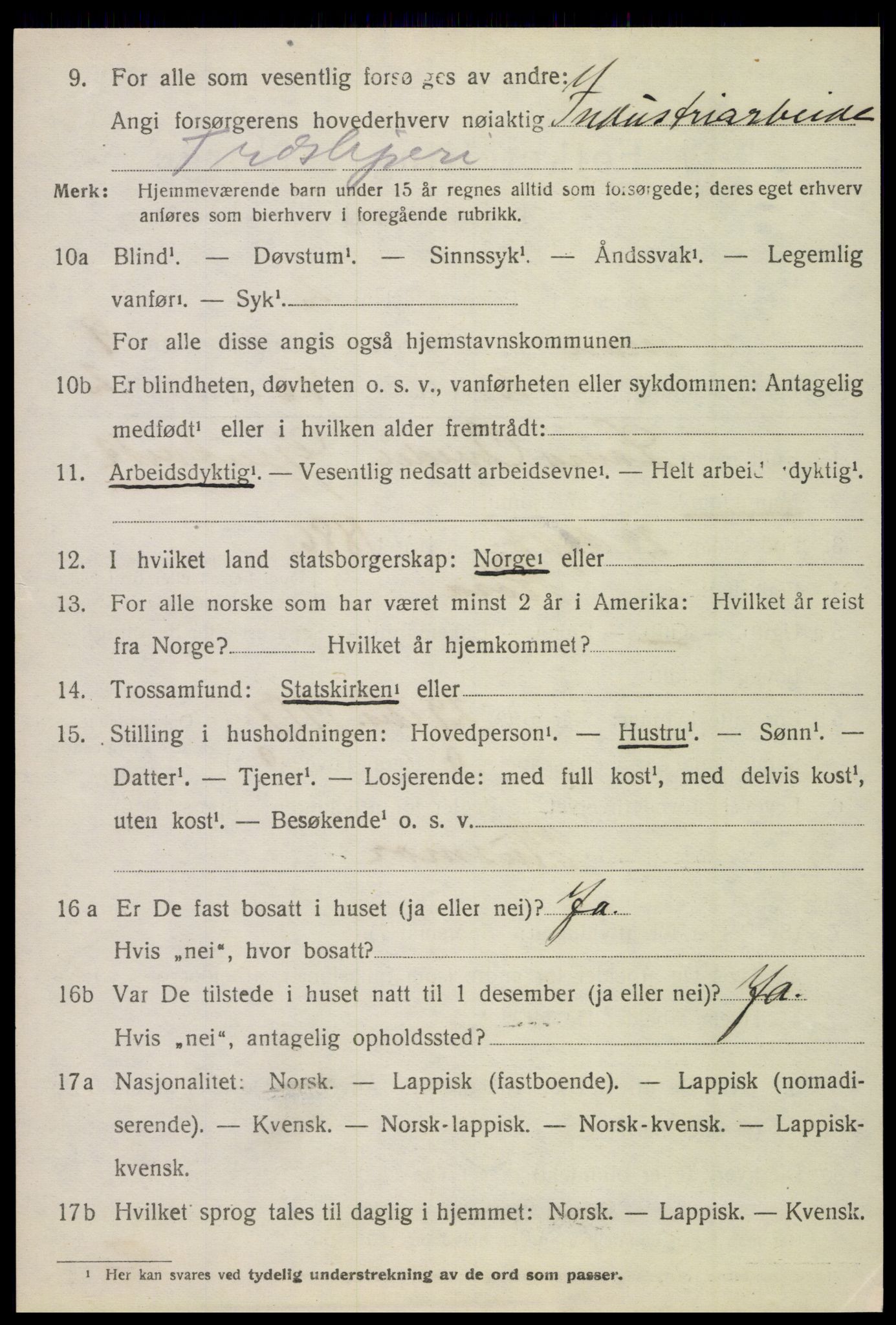 SAT, 1920 census for Verran, 1920, p. 3109