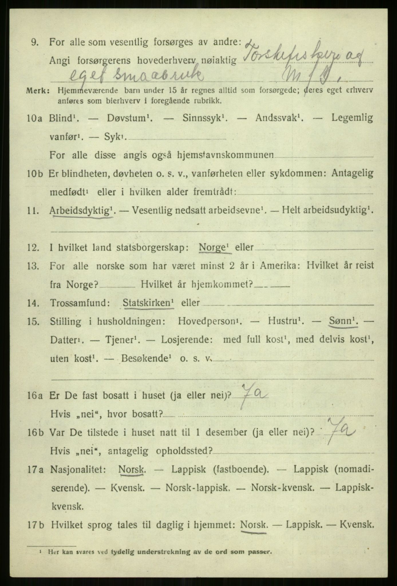 SATØ, 1920 census for Tromsøysund, 1920, p. 12717