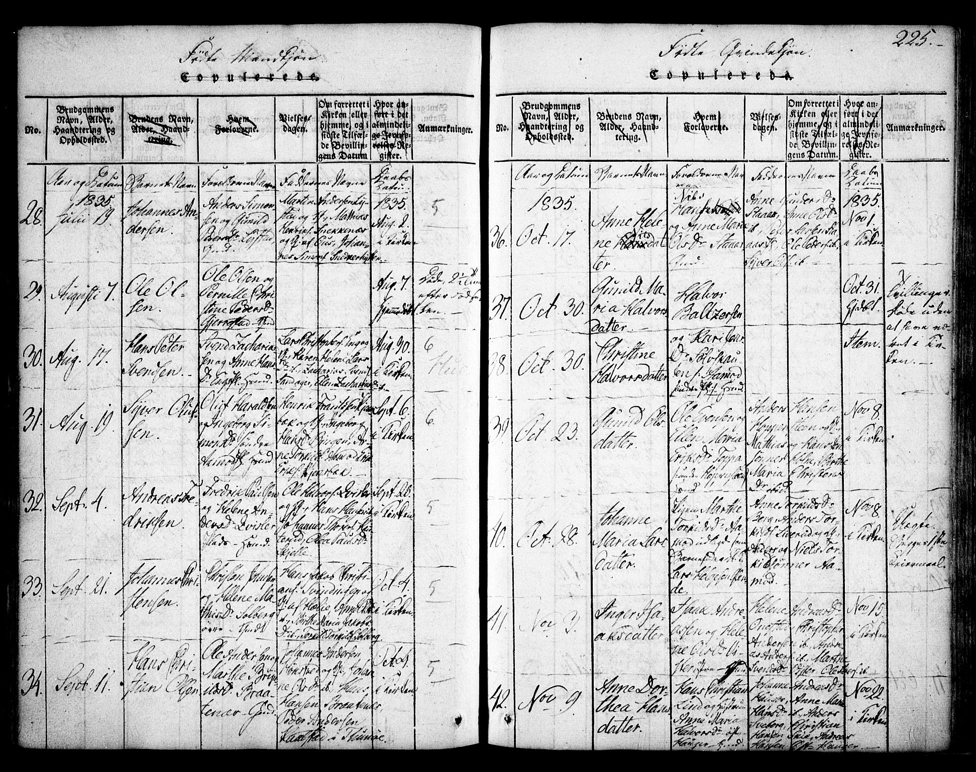 Skiptvet prestekontor Kirkebøker, SAO/A-20009/F/Fa/L0005: Parish register (official) no. 5, 1814-1838, p. 225