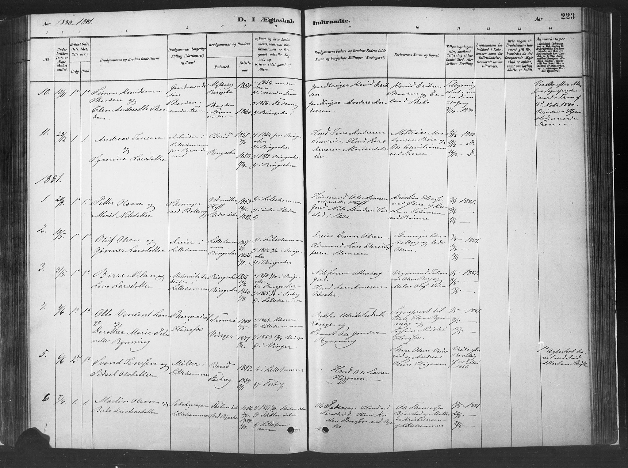 Fåberg prestekontor, AV/SAH-PREST-086/H/Ha/Haa/L0010: Parish register (official) no. 10, 1879-1900, p. 223