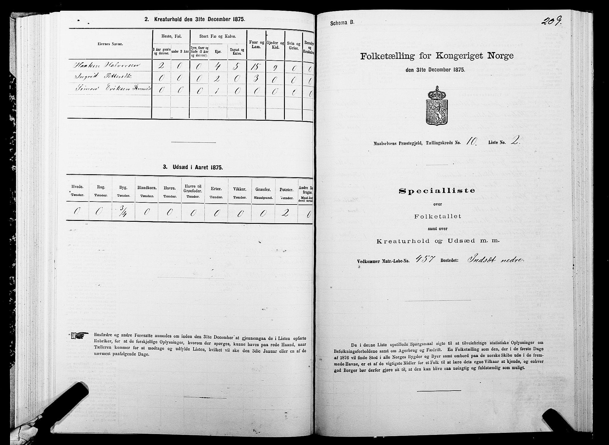 SATØ, 1875 census for 1924P Målselv, 1875, p. 4209