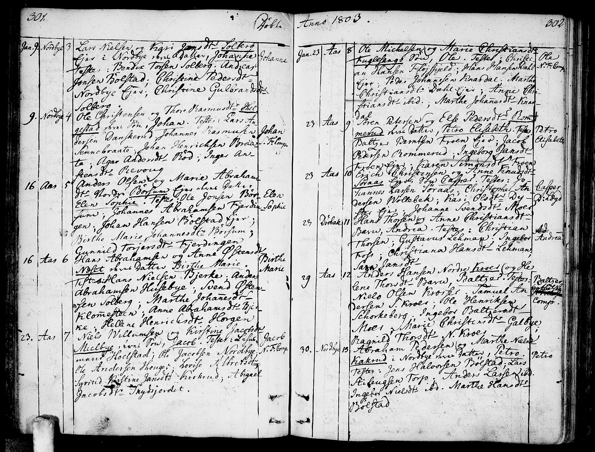 Ås prestekontor Kirkebøker, AV/SAO-A-10894/F/Fa/L0002: Parish register (official) no. I 2, 1778-1813, p. 301-302