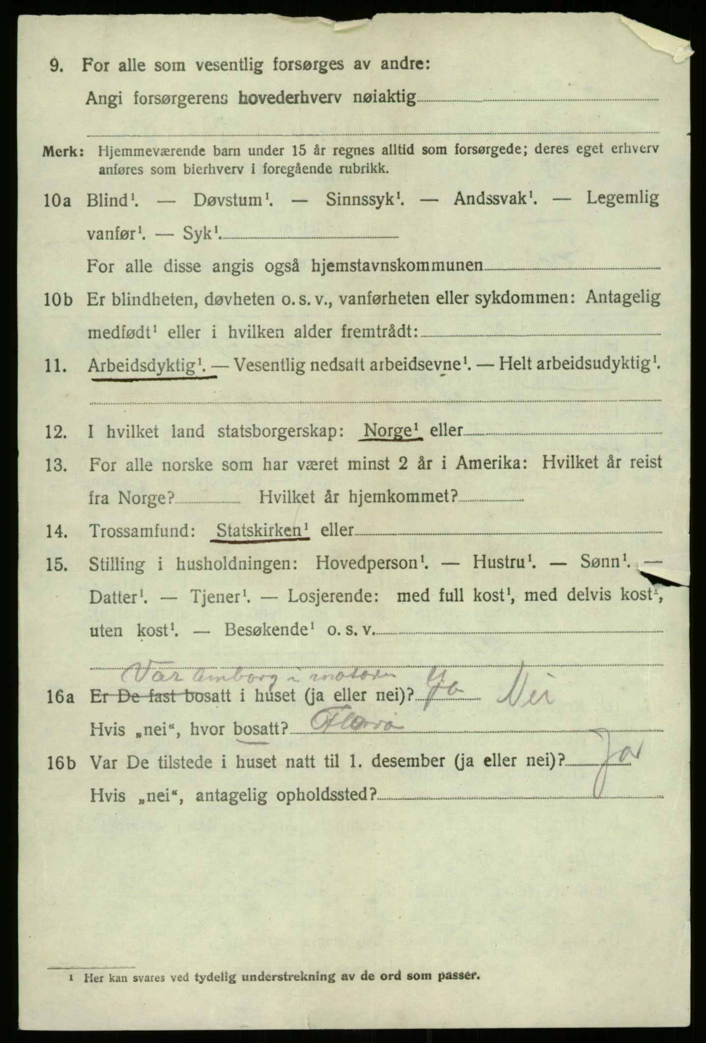 SAB, 1920 census for Førde, 1920, p. 6447