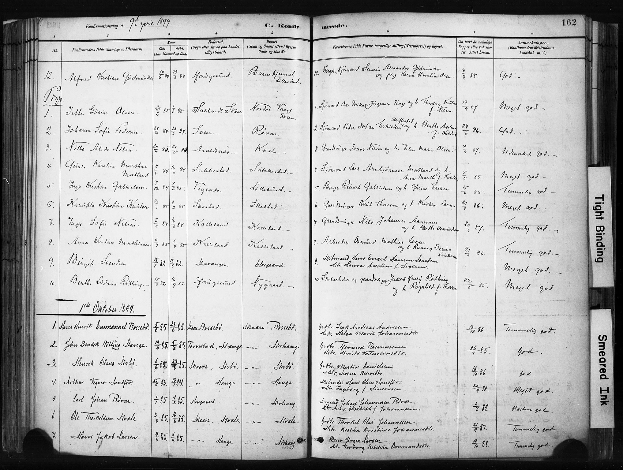 Haugesund sokneprestkontor, AV/SAST-A -101863/H/Ha/Haa/L0004: Parish register (official) no. A 4, 1886-1908, p. 162