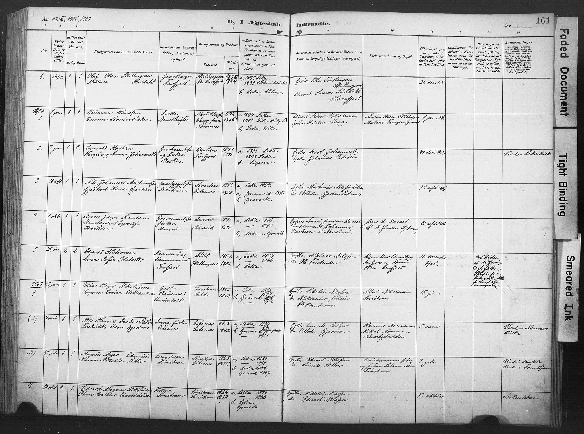 Ministerialprotokoller, klokkerbøker og fødselsregistre - Nord-Trøndelag, SAT/A-1458/789/L0706: Parish register (copy) no. 789C01, 1888-1931, p. 161