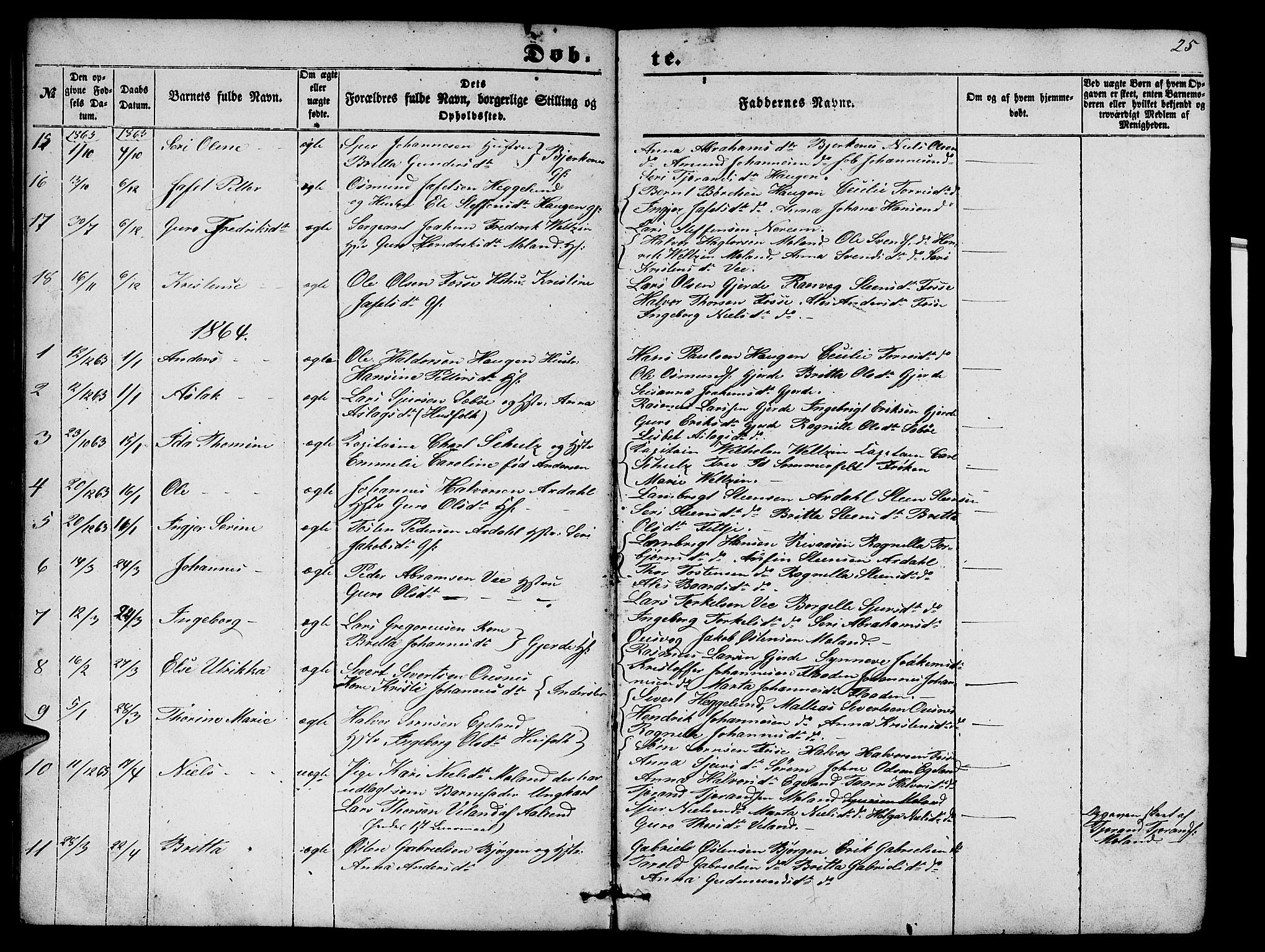 Etne sokneprestembete, SAB/A-75001/H/Hab: Parish register (copy) no. B 2, 1851-1866, p. 25