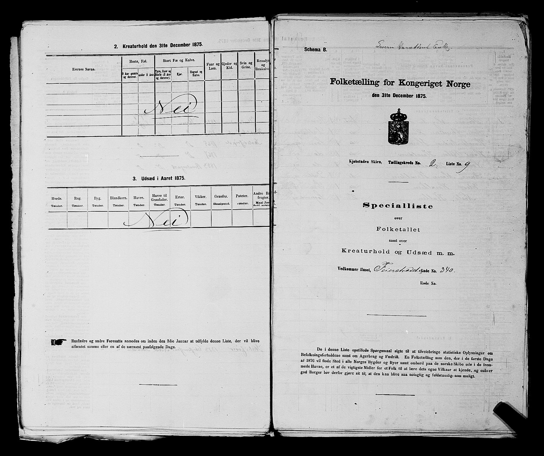 SAKO, 1875 census for 0806P Skien, 1875, p. 264
