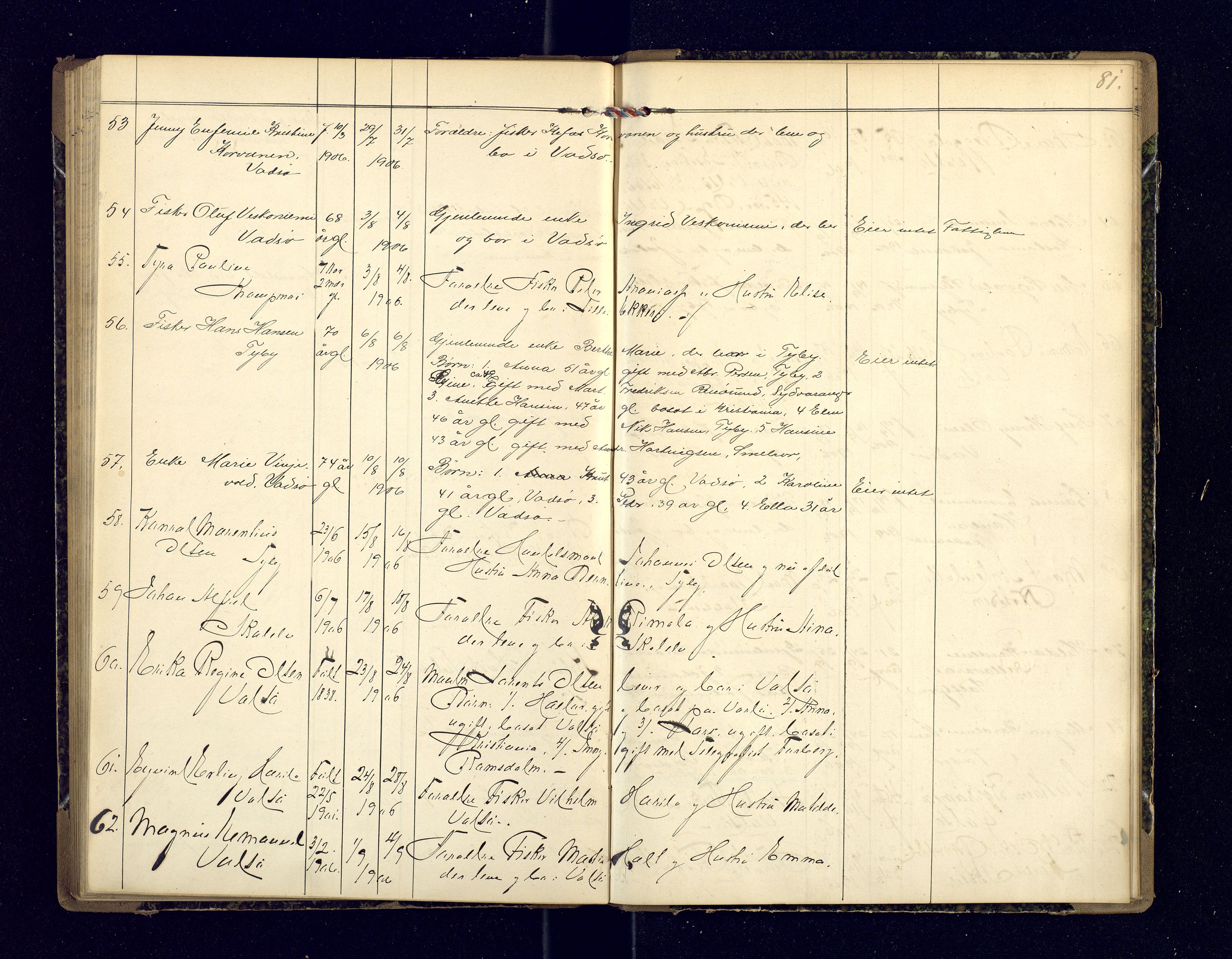 Nord-Varanger (Vadsø) lensmannskontor, AV/SATØ-S-1166/1/Fi/Fia/L0157: Dødsfallsprotokoller, 1892-1908