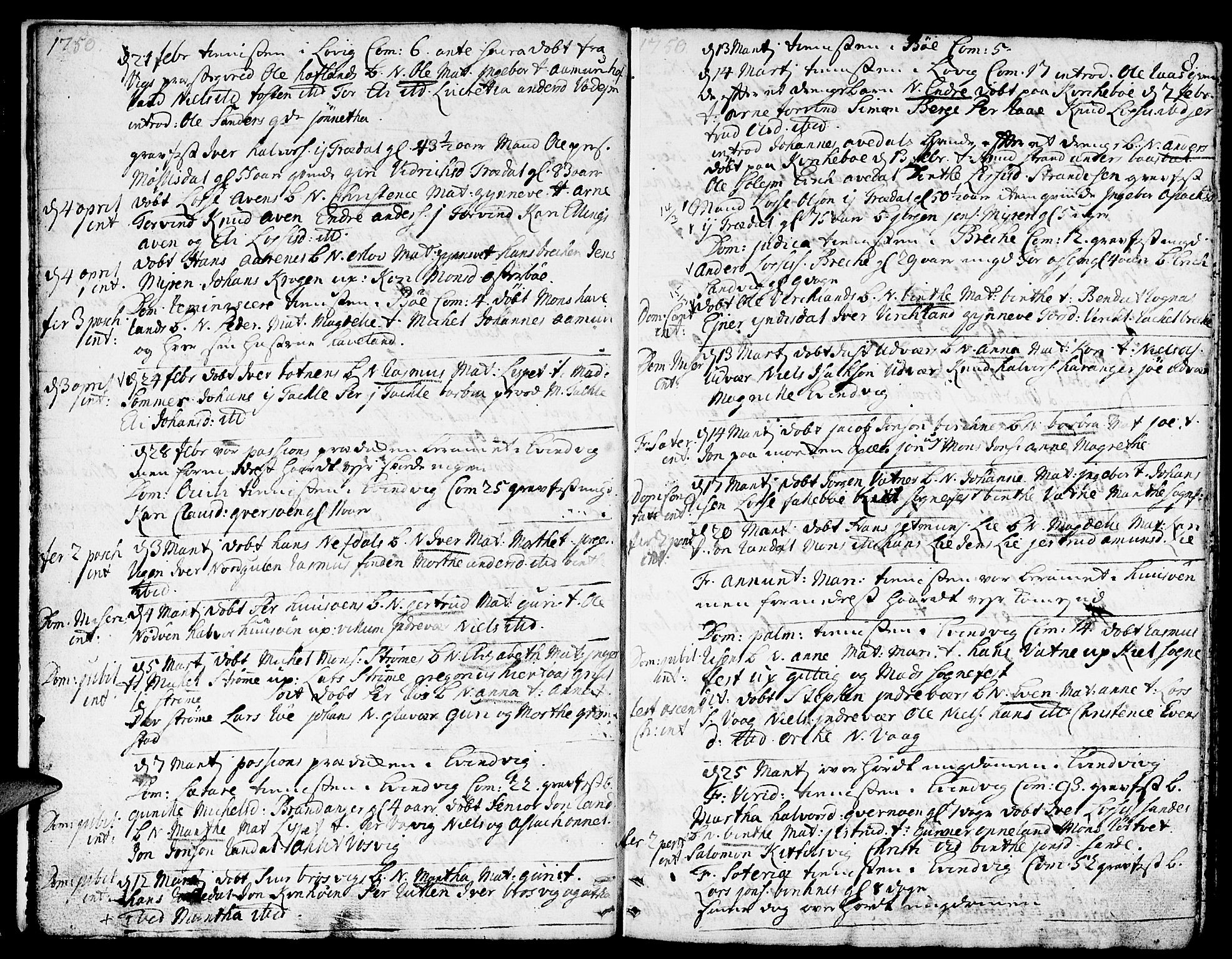Gulen sokneprestembete, SAB/A-80201/H/Haa/Haaa/L0012: Parish register (official) no. A 12, 1749-1776, p. 8