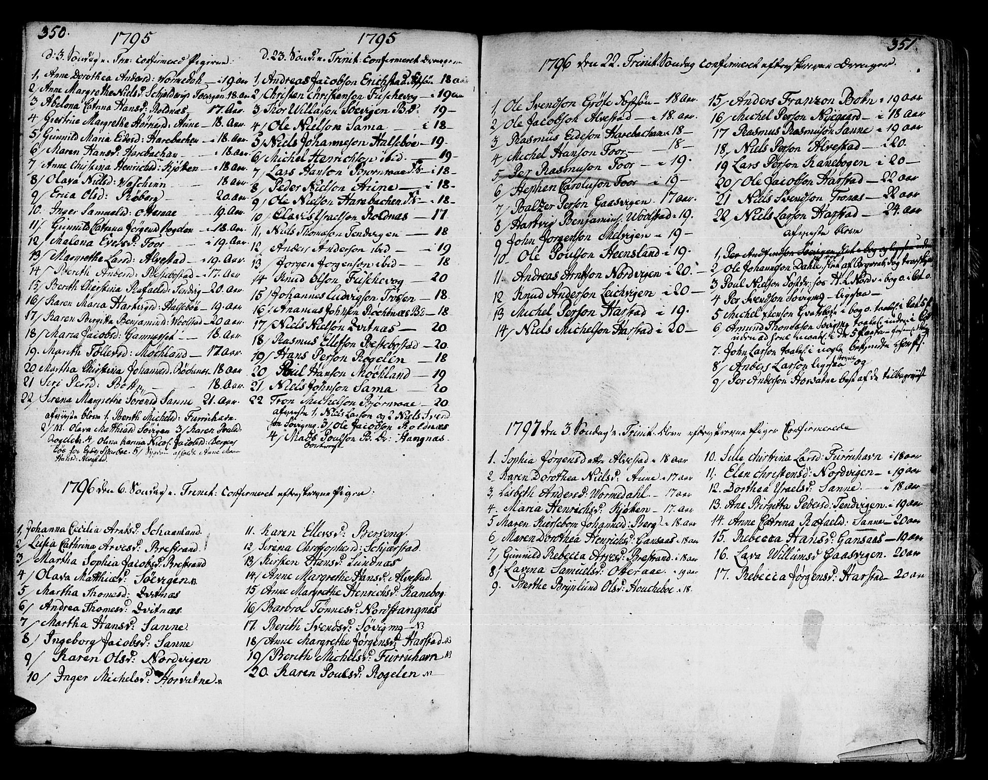 Trondenes sokneprestkontor, SATØ/S-1319/H/Ha/L0003kirke: Parish register (official) no. 3, 1783-1803, p. 350-351