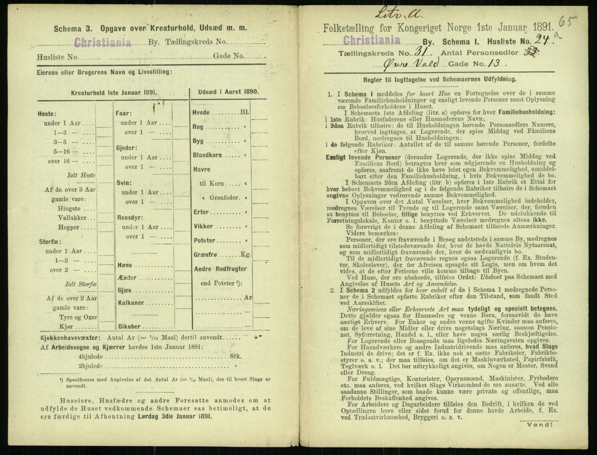 RA, 1891 census for 0301 Kristiania, 1891, p. 15898