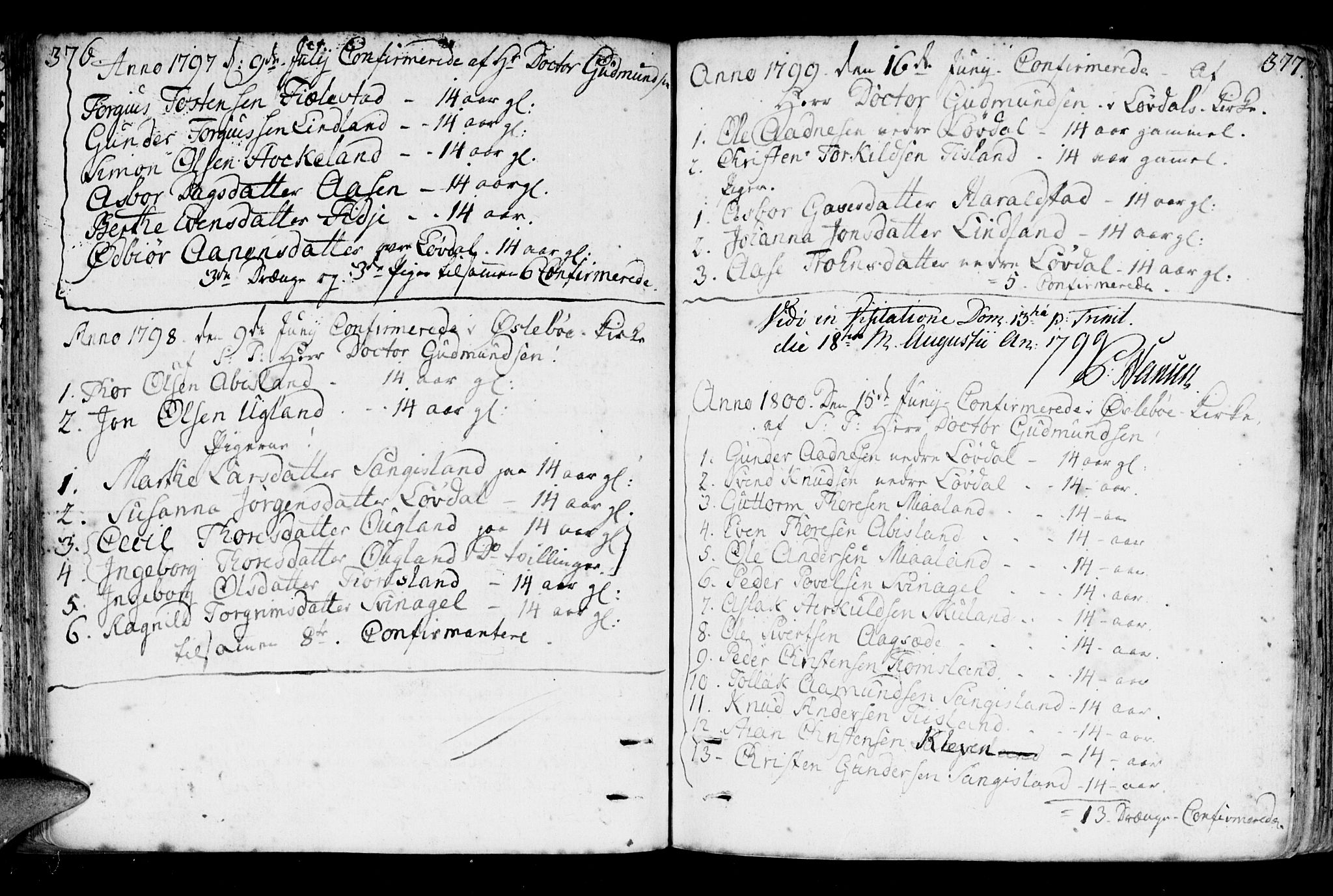 Holum sokneprestkontor, SAK/1111-0022/F/Fa/Fab/L0004: Parish register (official) no. A 4, 1774-1847, p. 376-377