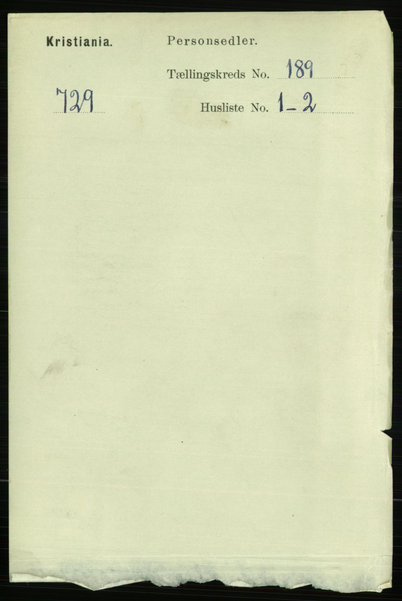RA, 1891 census for 0301 Kristiania, 1891, p. 113189